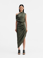 Ahlvar Gallery LANA Satin Dress - Olive Green