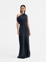 Ahlvar Gallery LACY Satin Dress - Blue Grey