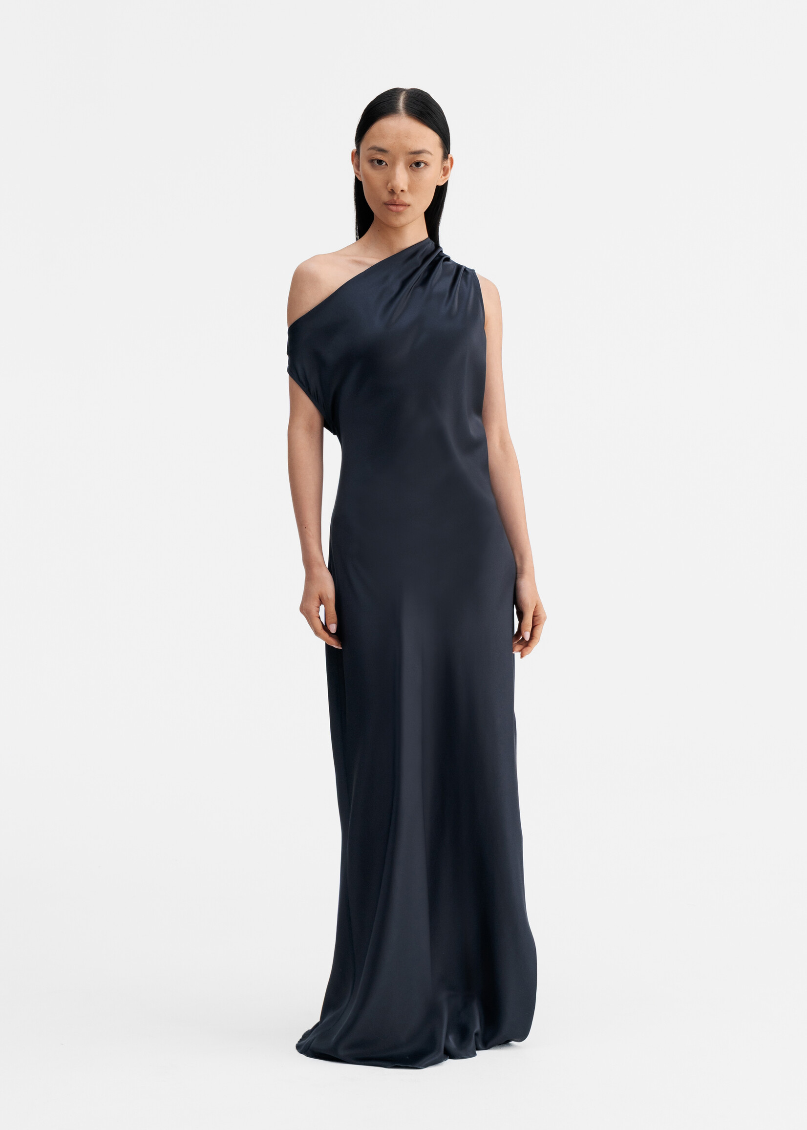 Ahlvar Gallery LACY Satin Dress - Blue Grey
