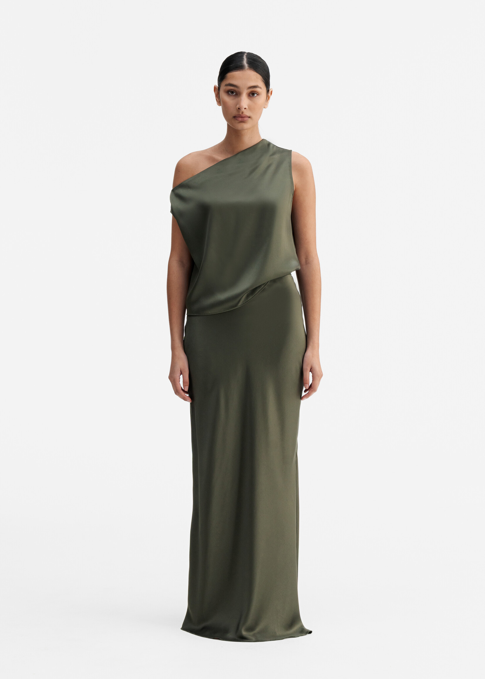 Ahlvar Gallery LACY Satin Tank - Olive Green