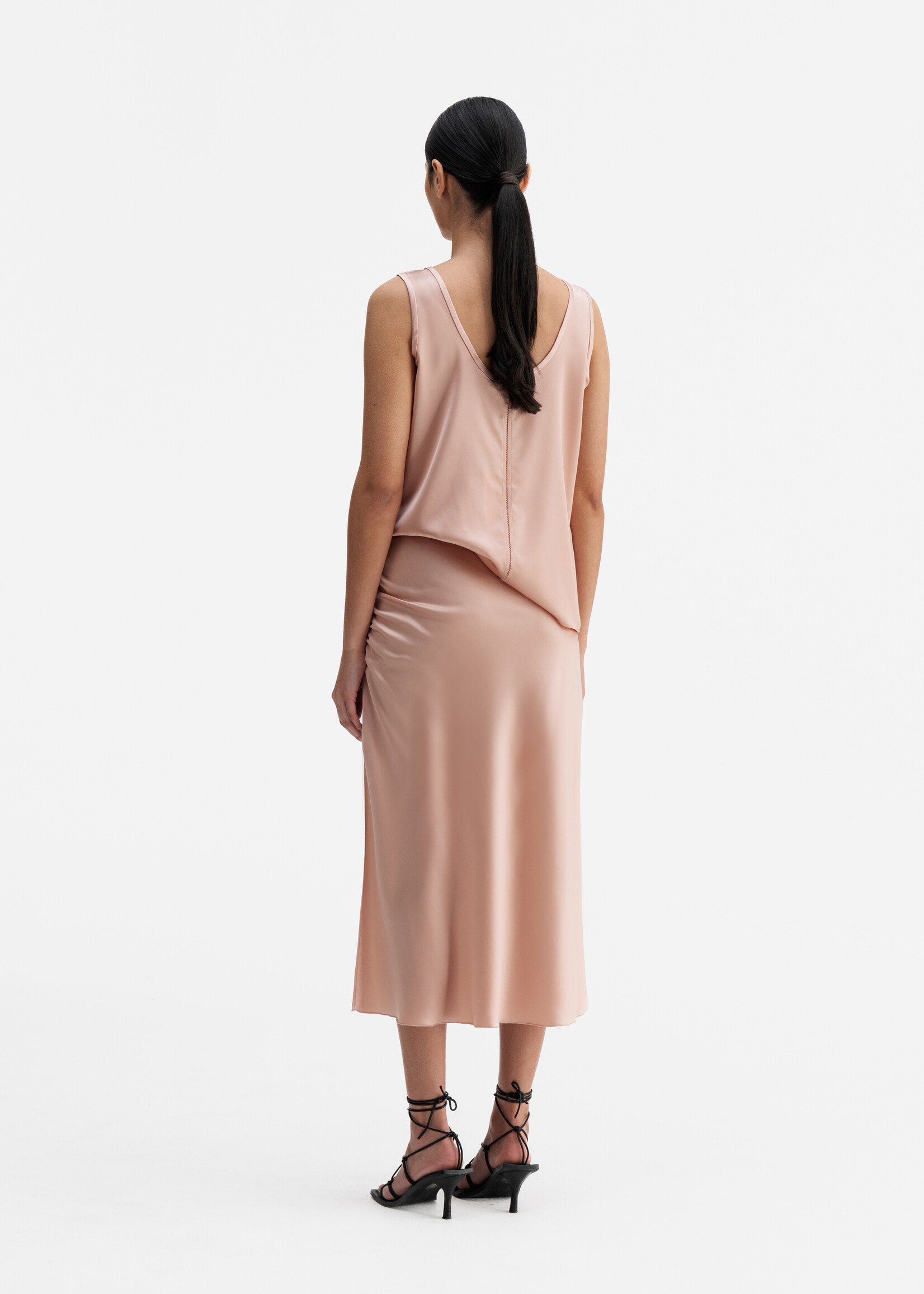 Ahlvar Gallery DINA Satin Skirt - Dusty Pink