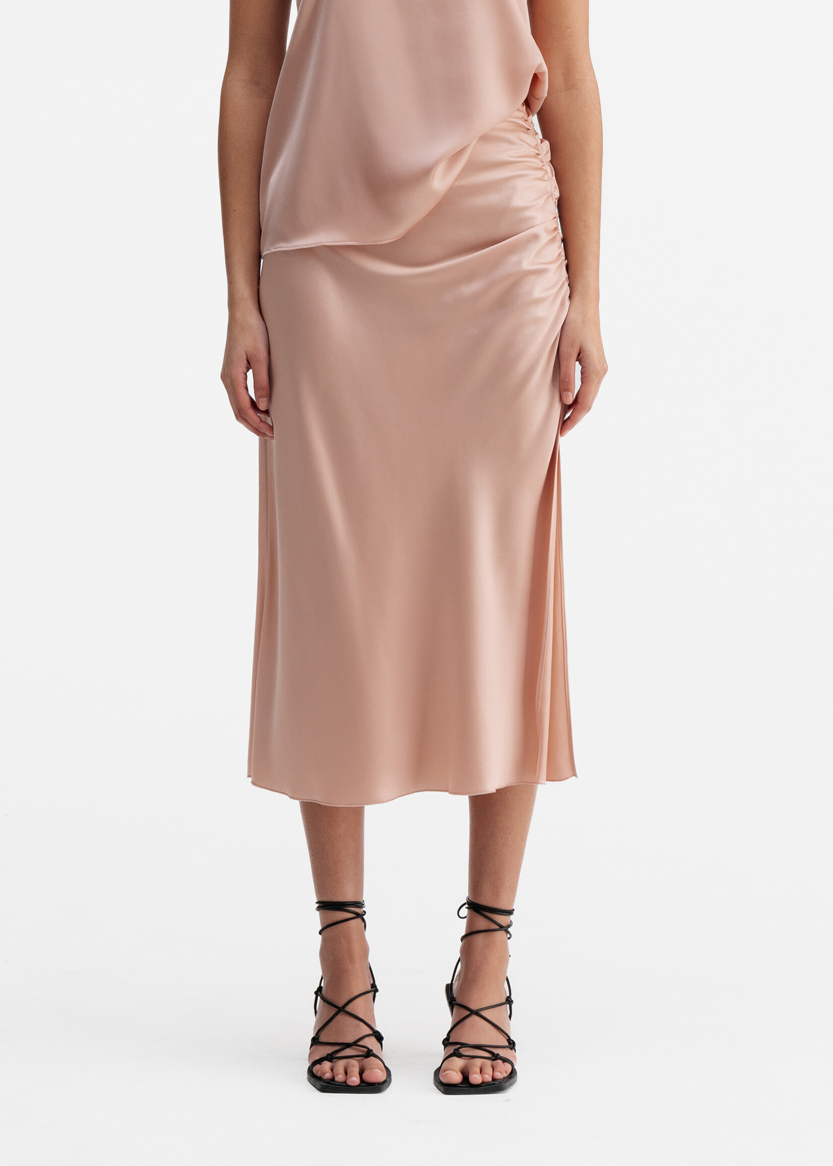 Ahlvar Gallery DINA Satin Skirt - Dusty Pink