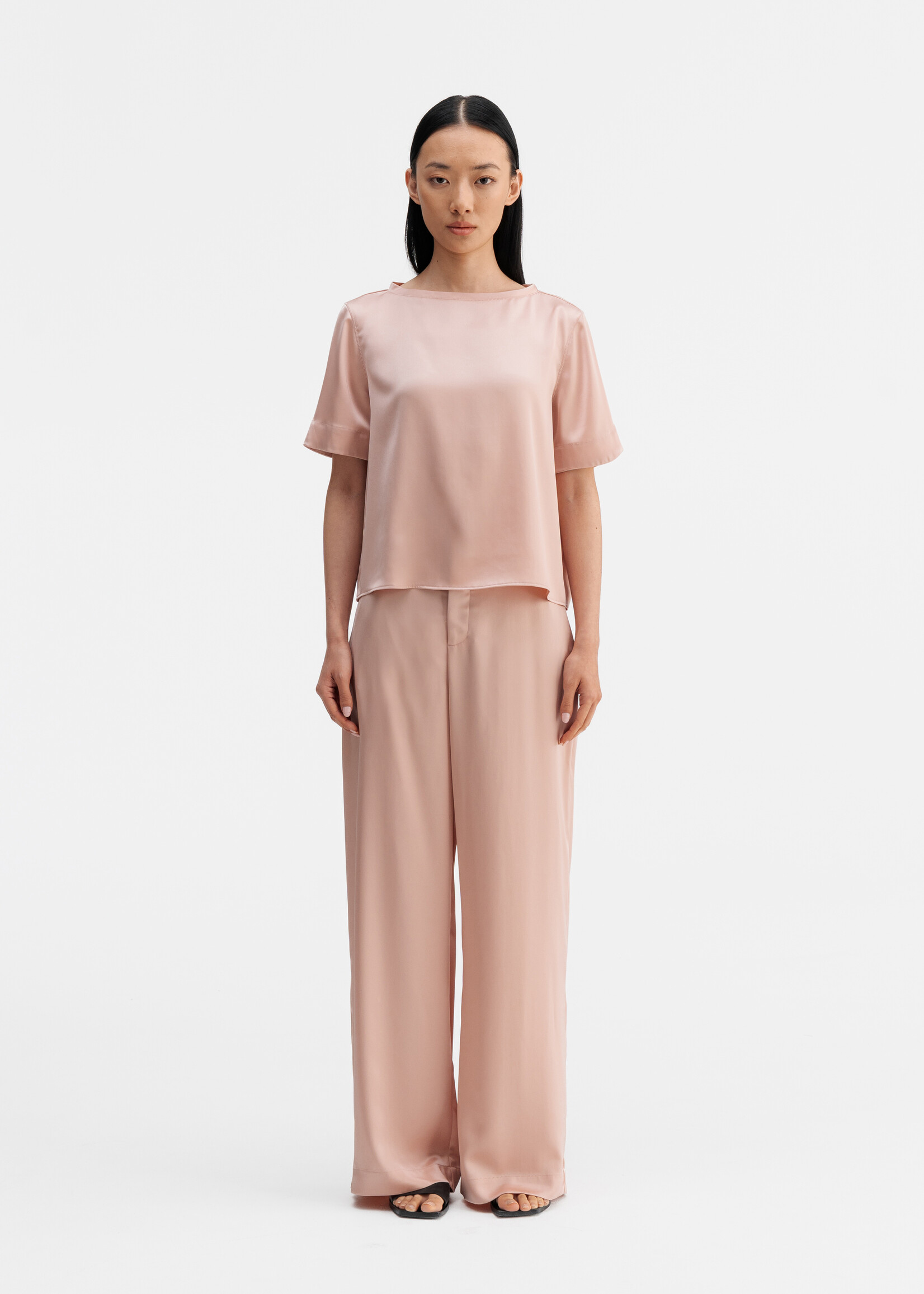Ahlvar Gallery MILA Satin Trousers - Dusty Pink