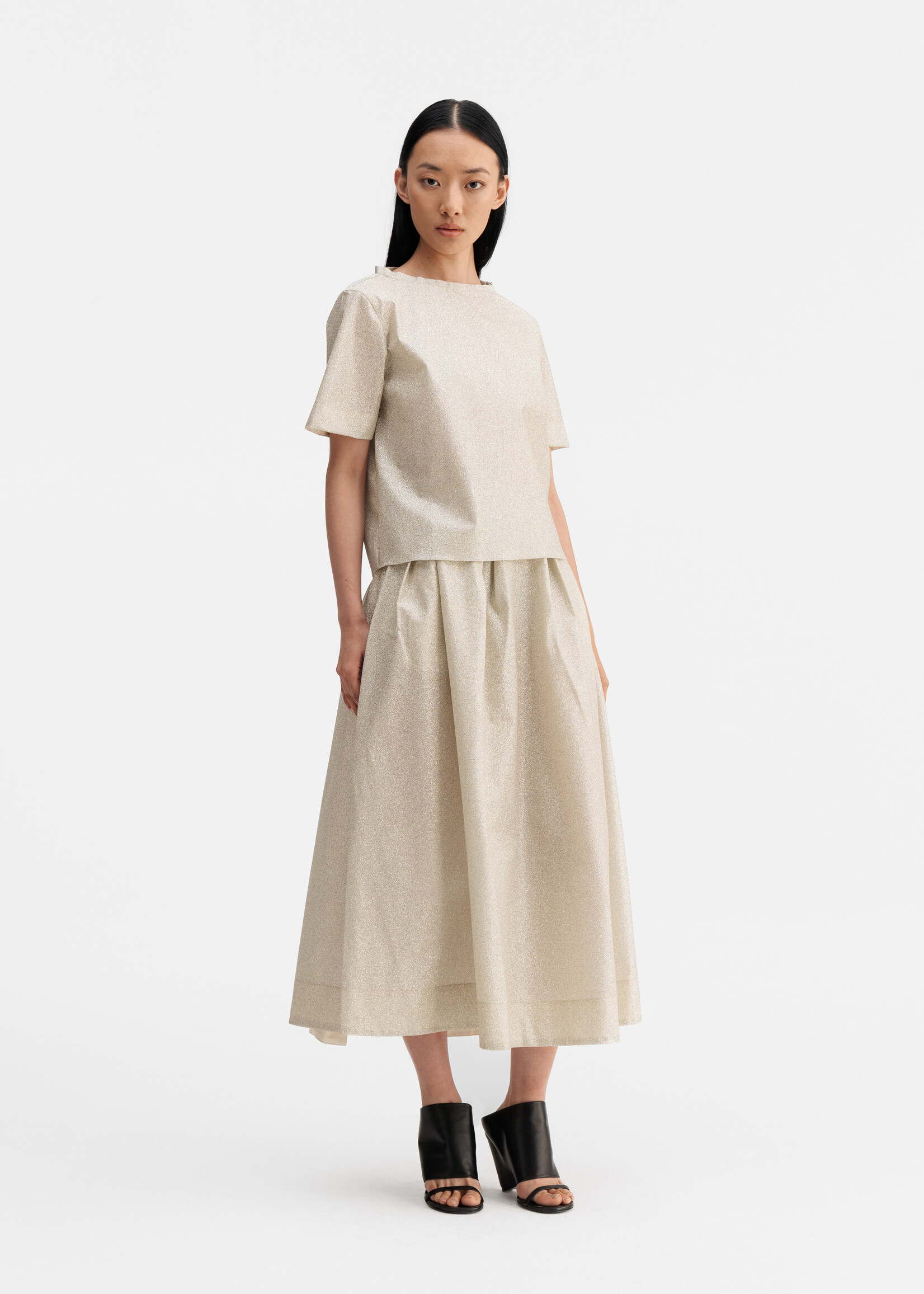 Ahlvar Gallery MACE Shimmer Skirt - Cream