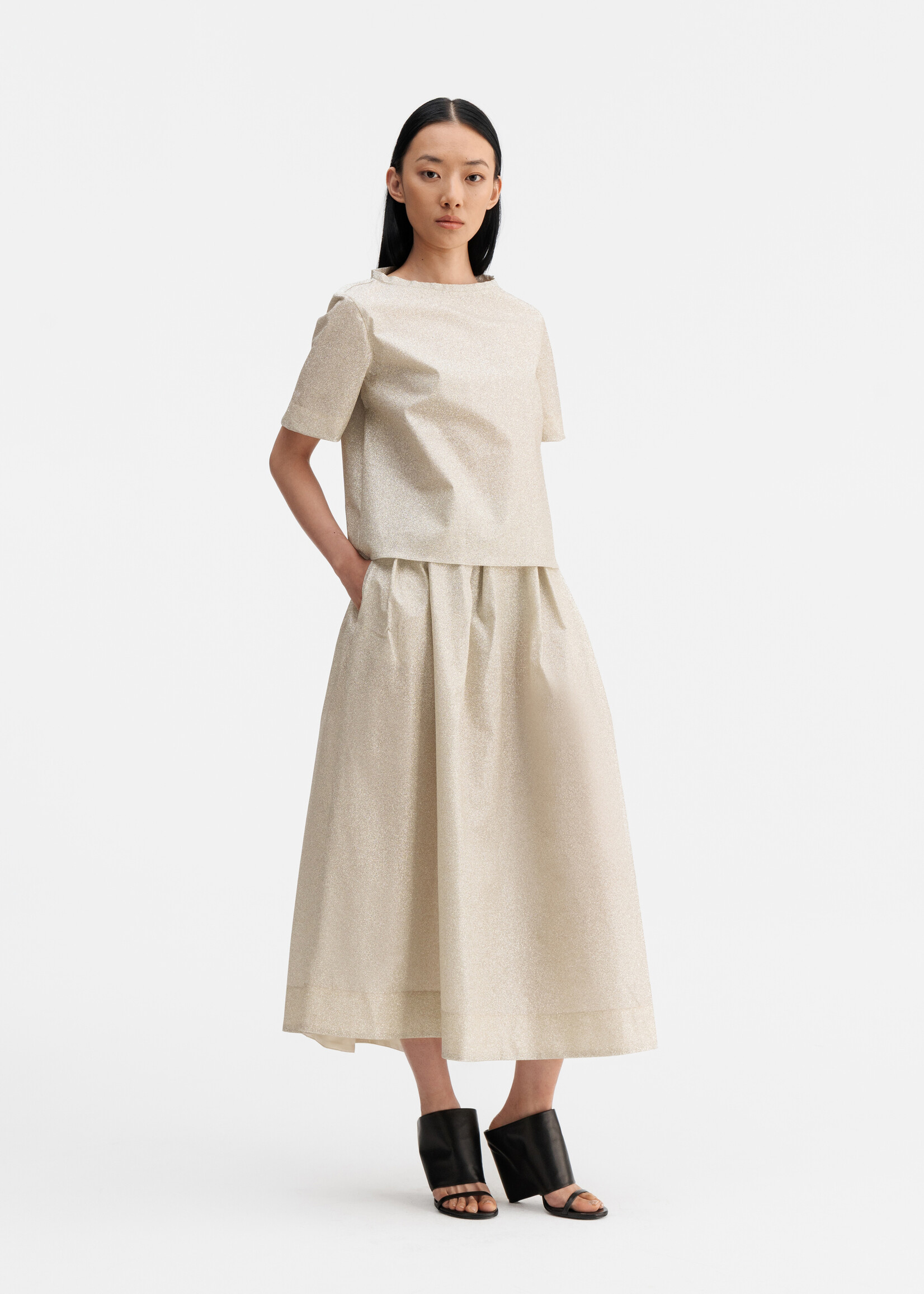 Ahlvar Gallery MACE Shimmer Skirt - Cream