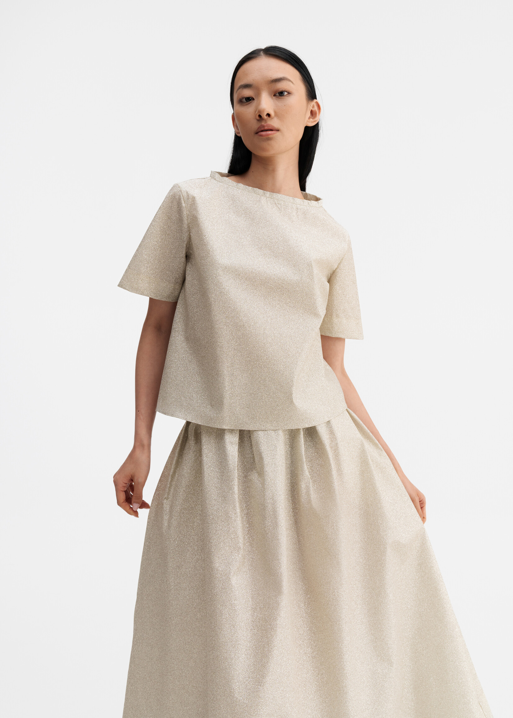 Ahlvar Gallery MACE Shimmer Skirt - Cream