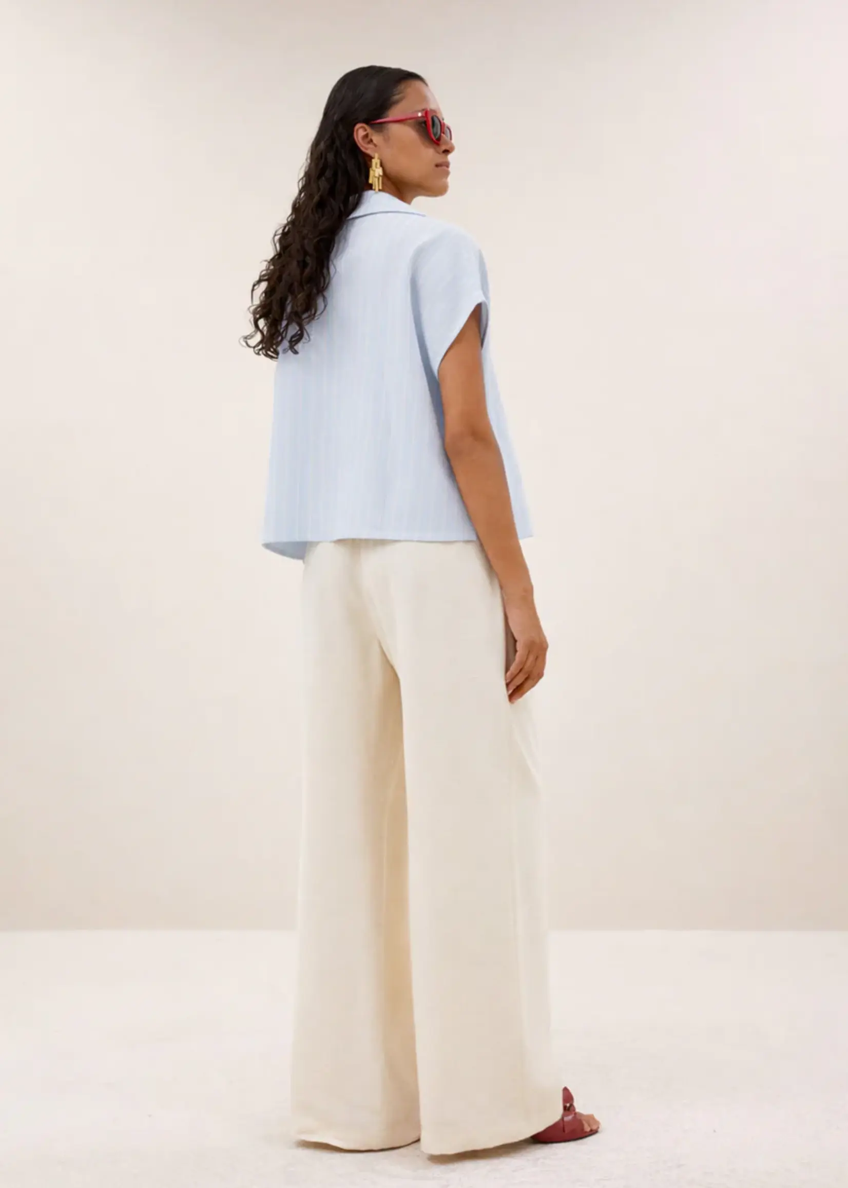 By-Bar Sunny Stripe Blouse - Sintra Blue Stripe