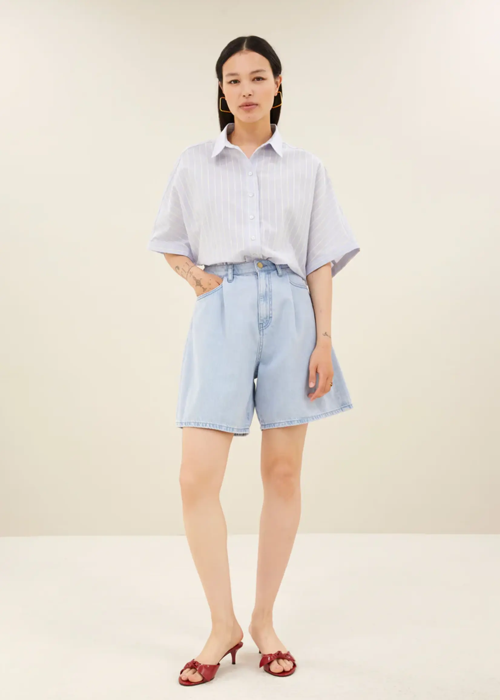 By-Bar Sunny Stripe Blouse - Sintra Blue Stripe