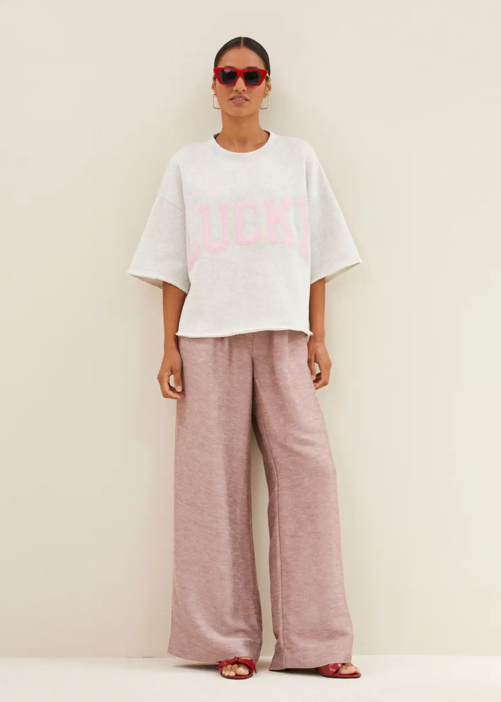 By-Bar Willow Lucky Top - Light Grey Melee