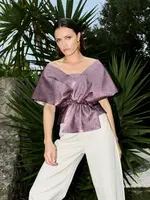 By-Bar Simone Metallic Top - Dusty Lilac