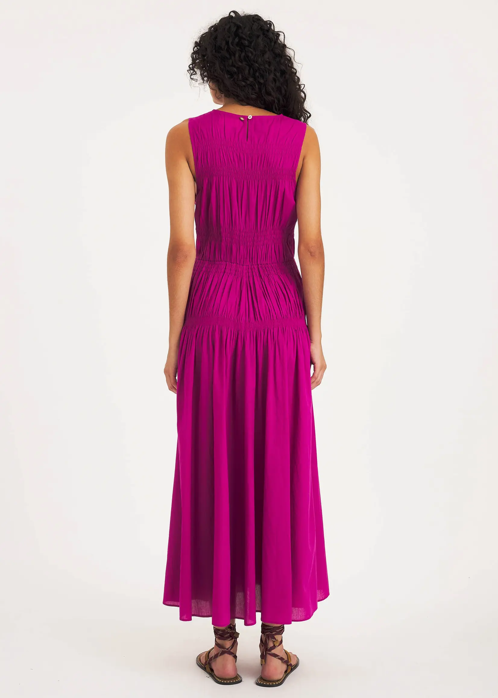 Antik Batik Caroline Long Dress - Fuschia