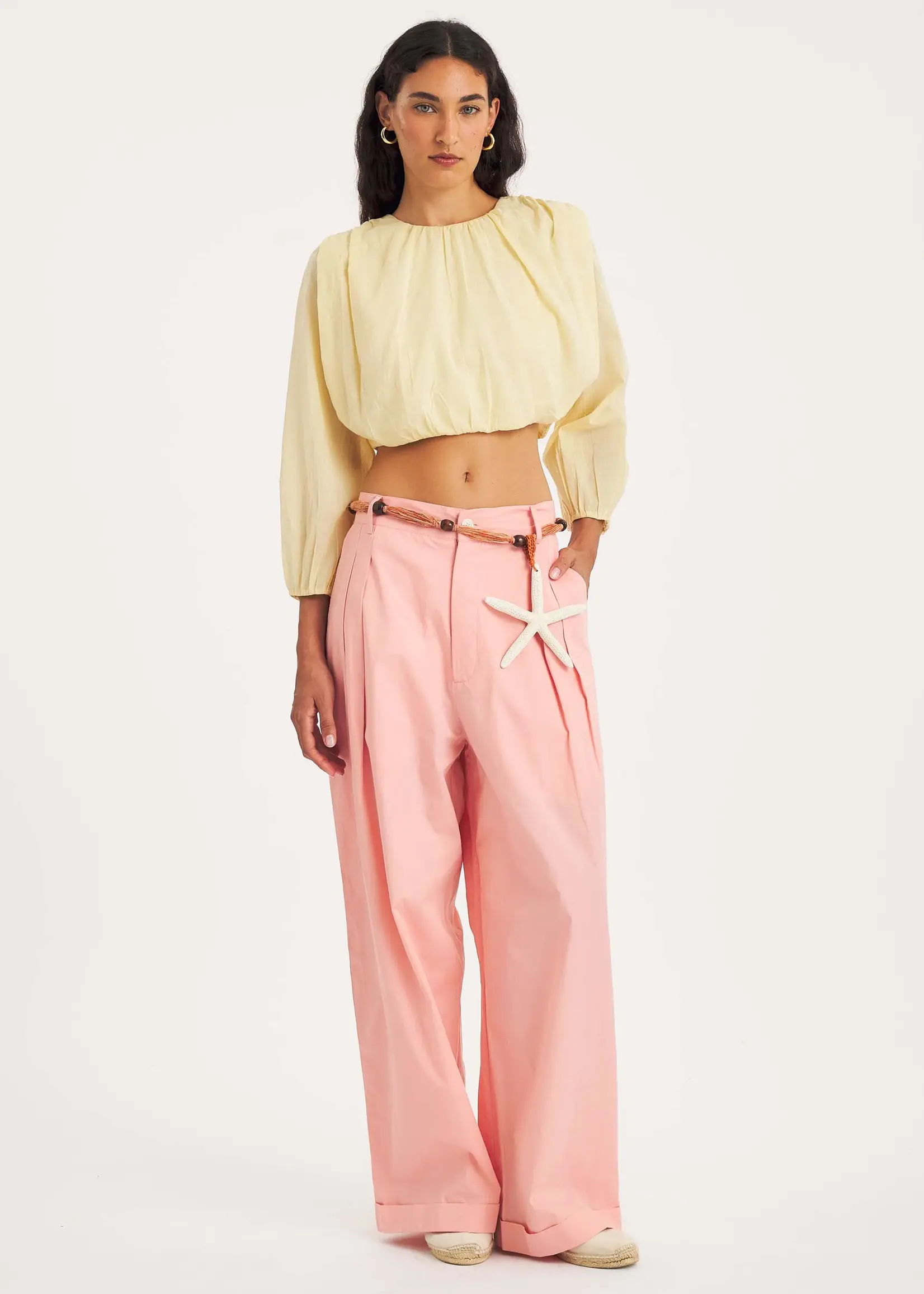 Antik Batik Fruti Crop Blouse - Peach