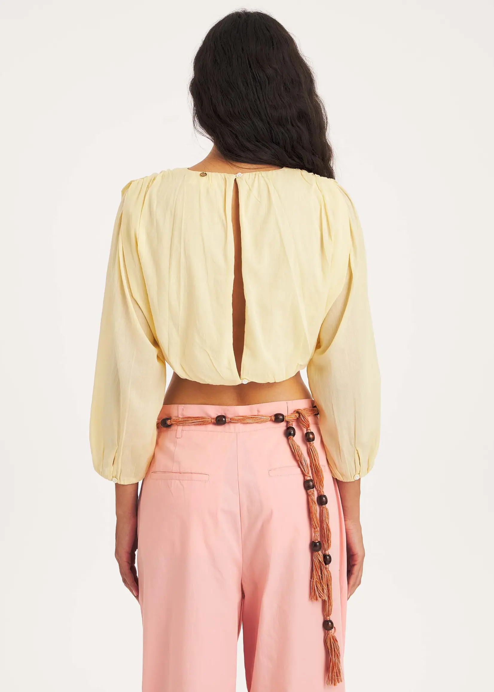 Antik Batik Fruti Crop Blouse - Peach