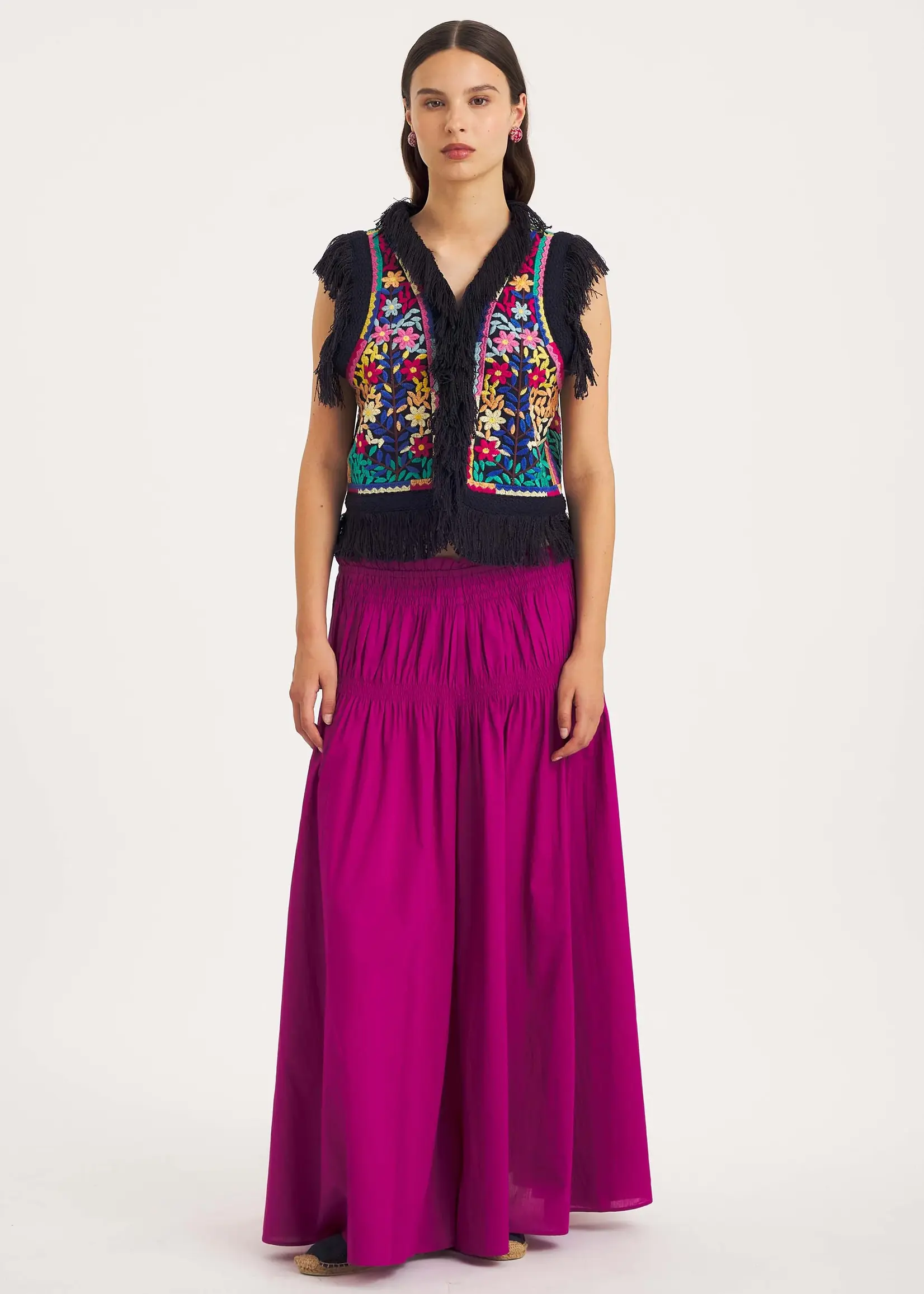 Antik Batik Rainbow Gilet - Navy