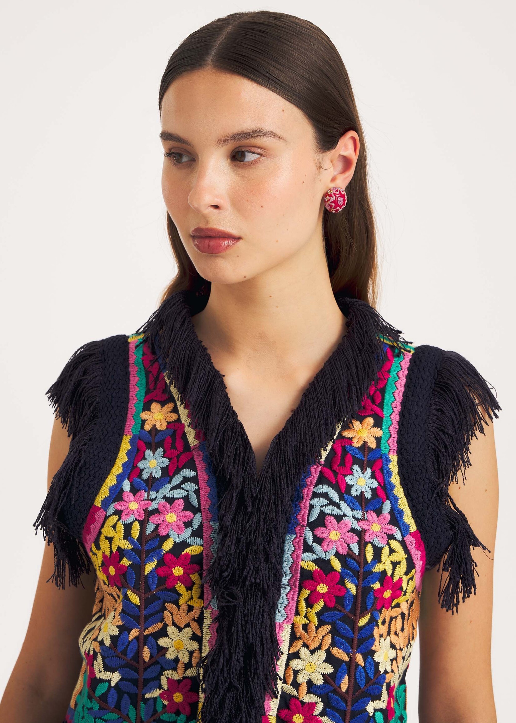 Antik Batik Rainbow Gilet - Navy