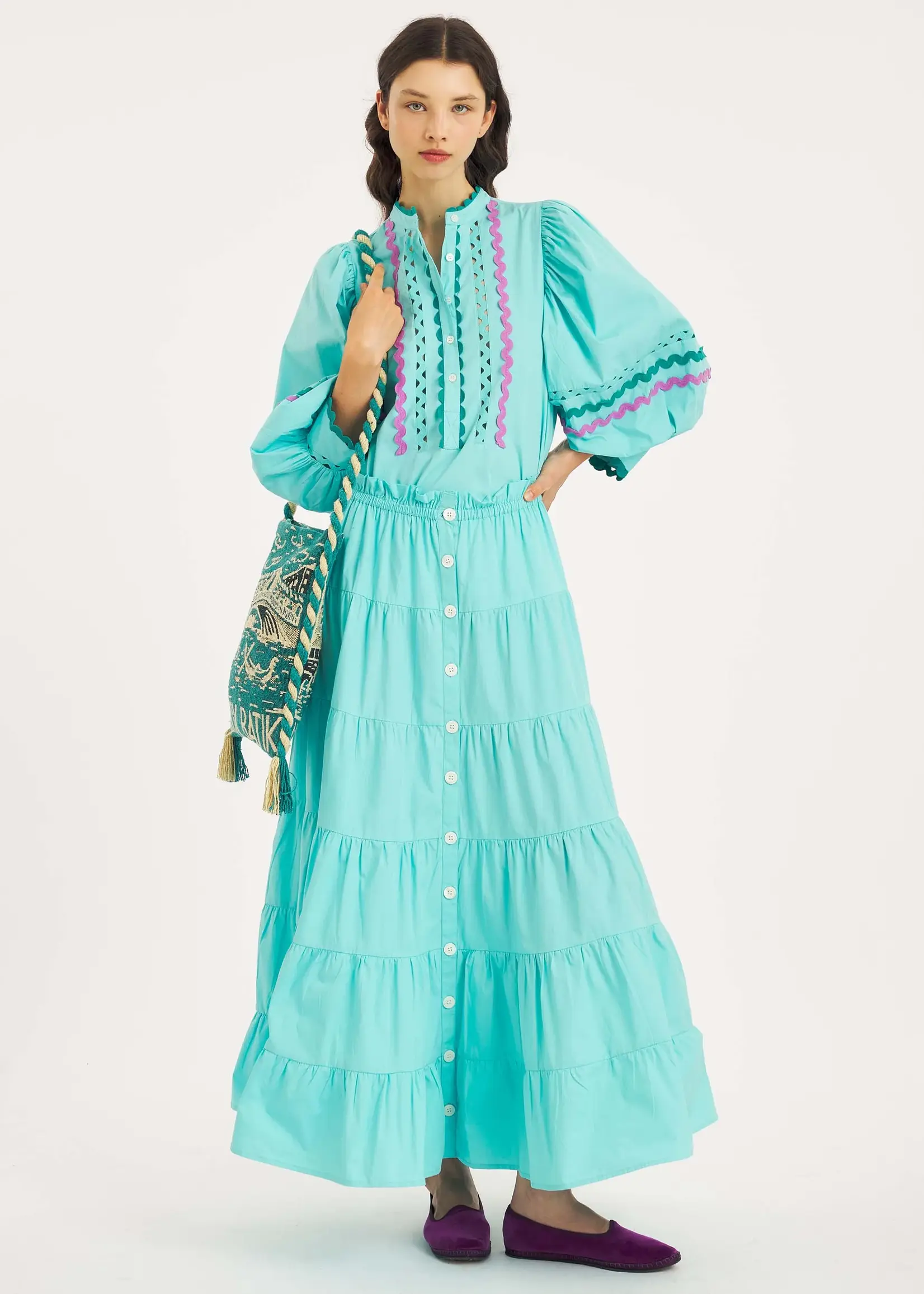 Antik Batik Rita Blouse - Aqua