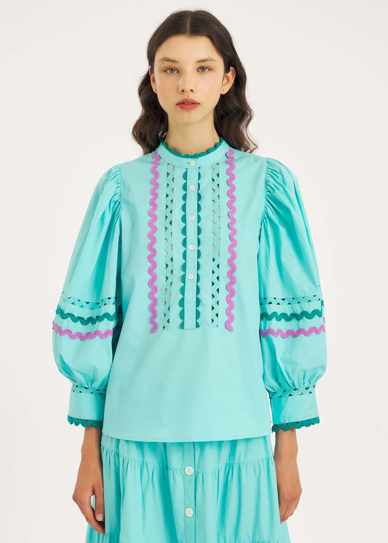 Antik Batik Rita Blouse - Aqua