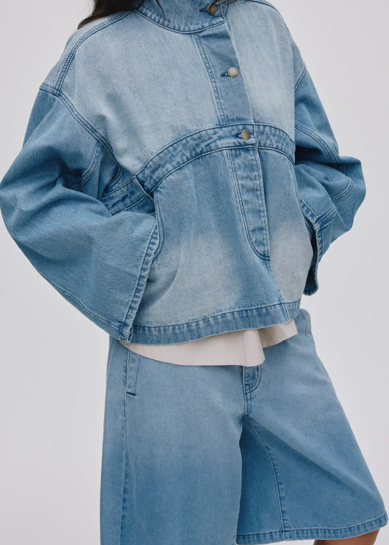 Rabens Saloner DONELA - Denim Jacket - Light washed denim