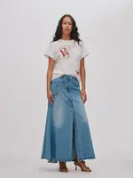 Rabens Saloner EMMALI - Denim Long Skirt - Light washed denim