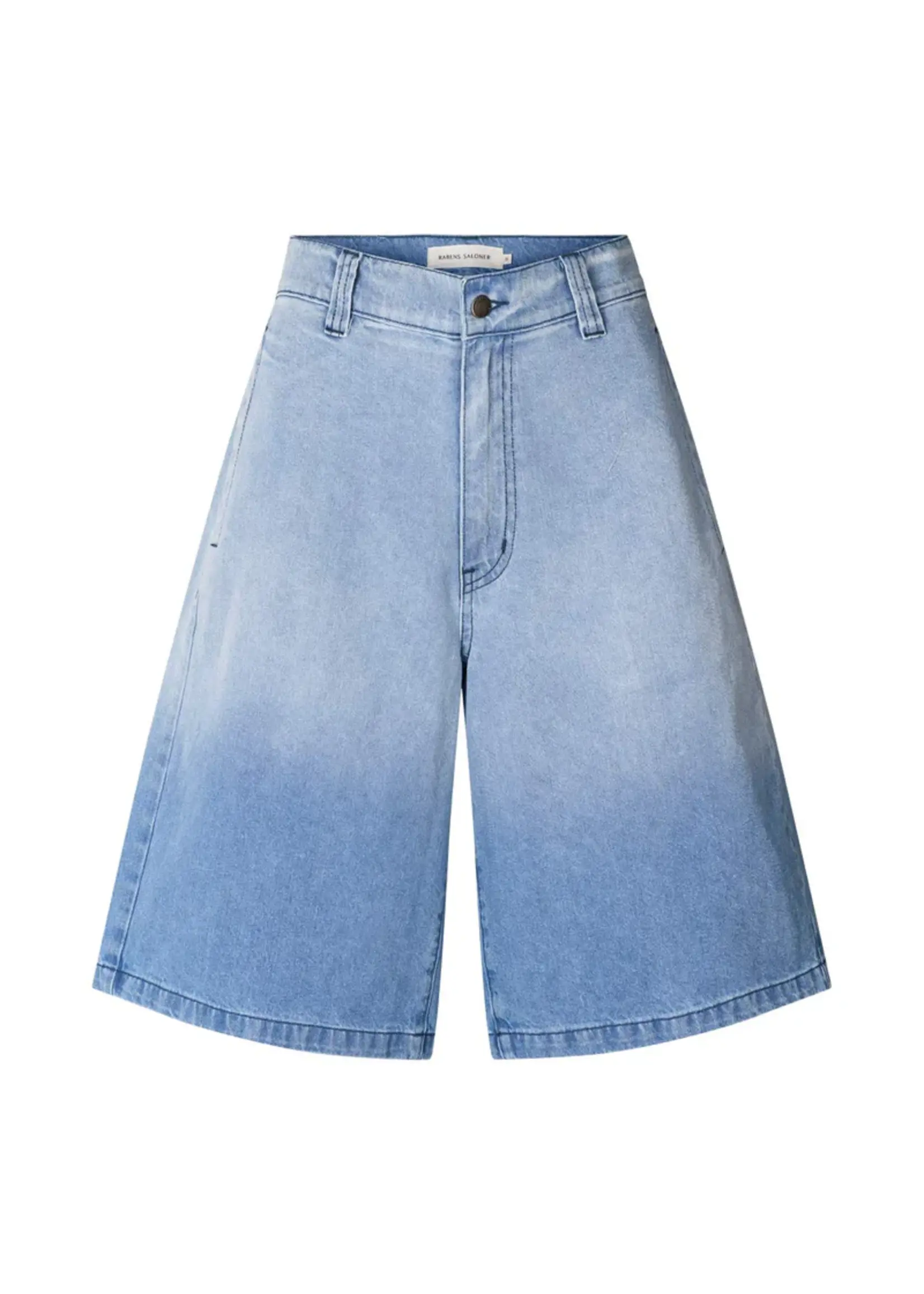 Rabens Saloner RAHA - Light Denim Wide Shorts - Light washed denim