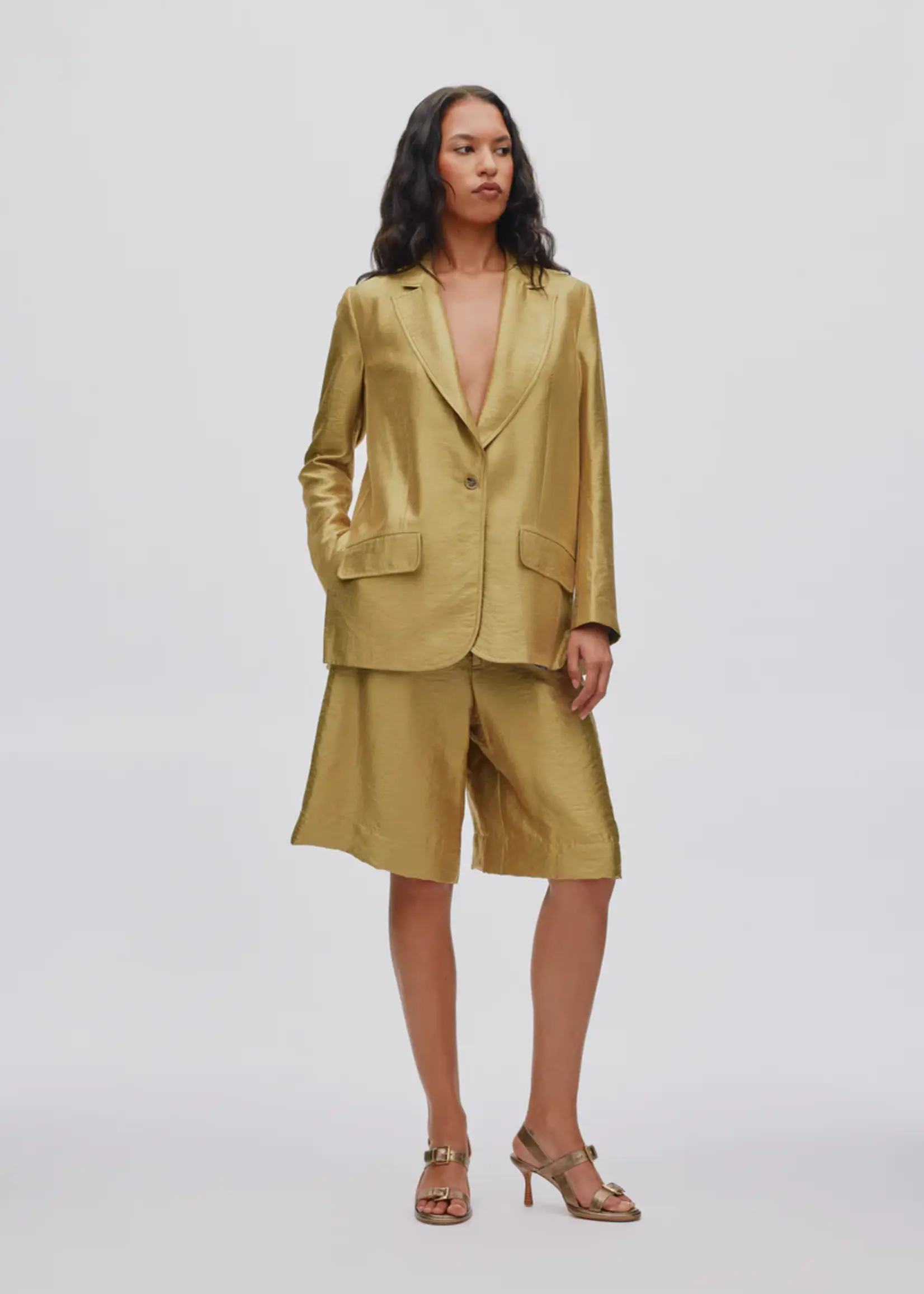 Rabens Saloner ALONA - Woven Gold Jacket - Gold