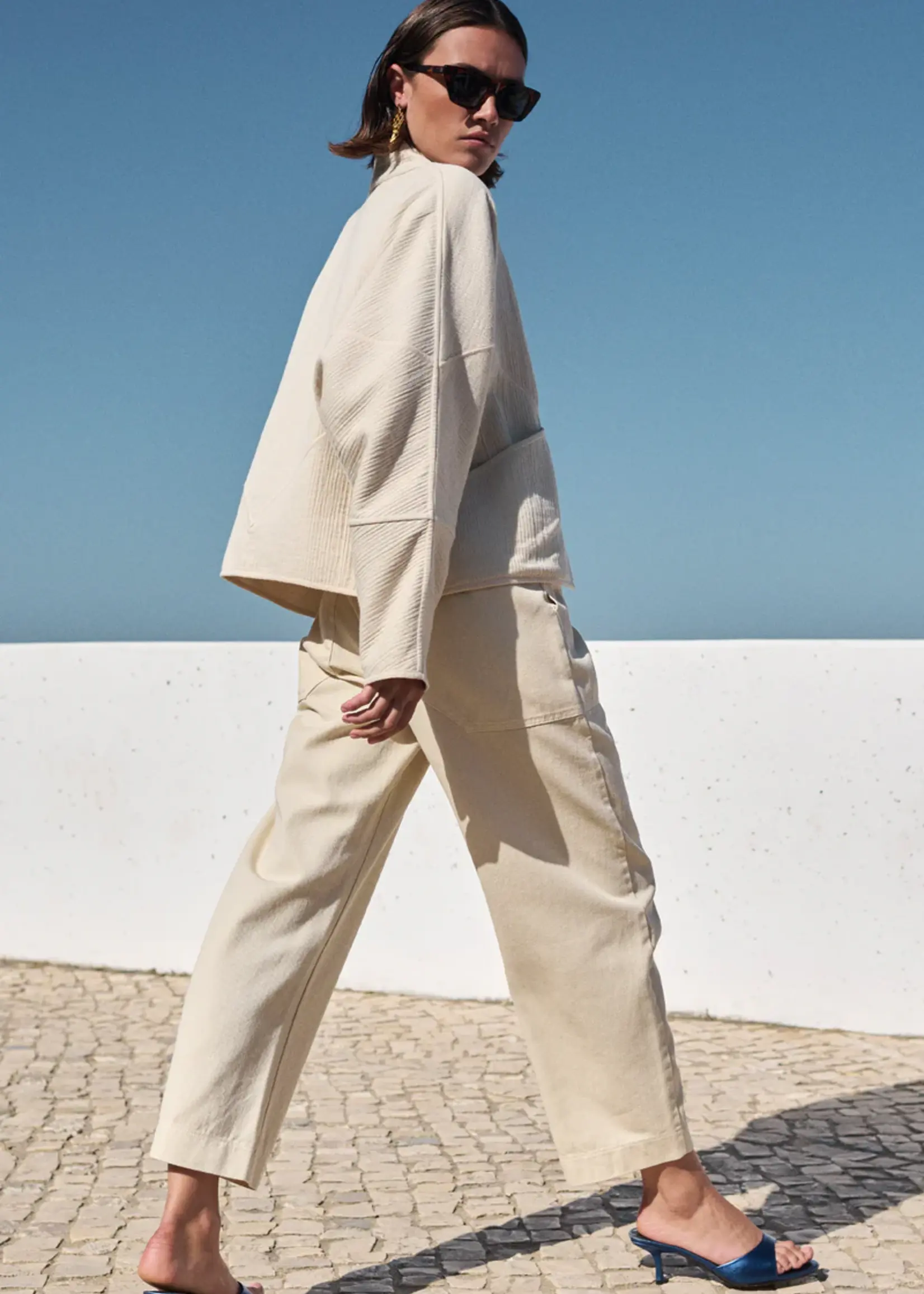 By-Bar Flora Cotton Jacket - Light Chalk