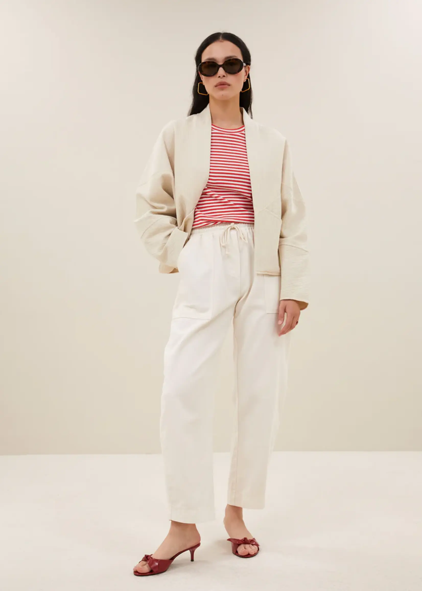 By-Bar Flora Cotton Jacket - Light Chalk