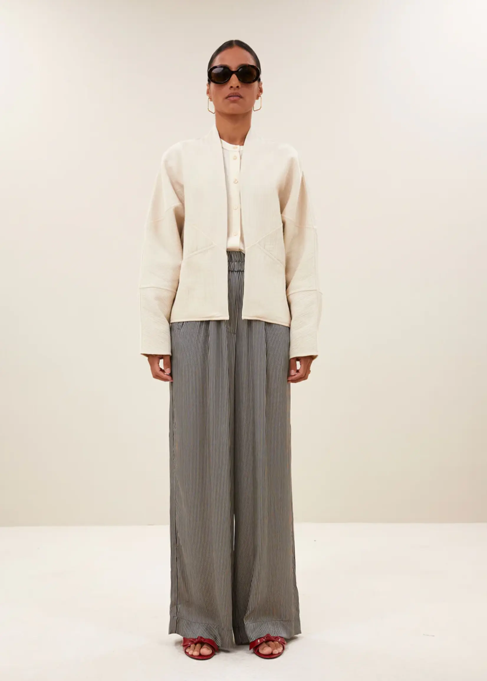 By-Bar Flora Cotton Jacket - Light Chalk