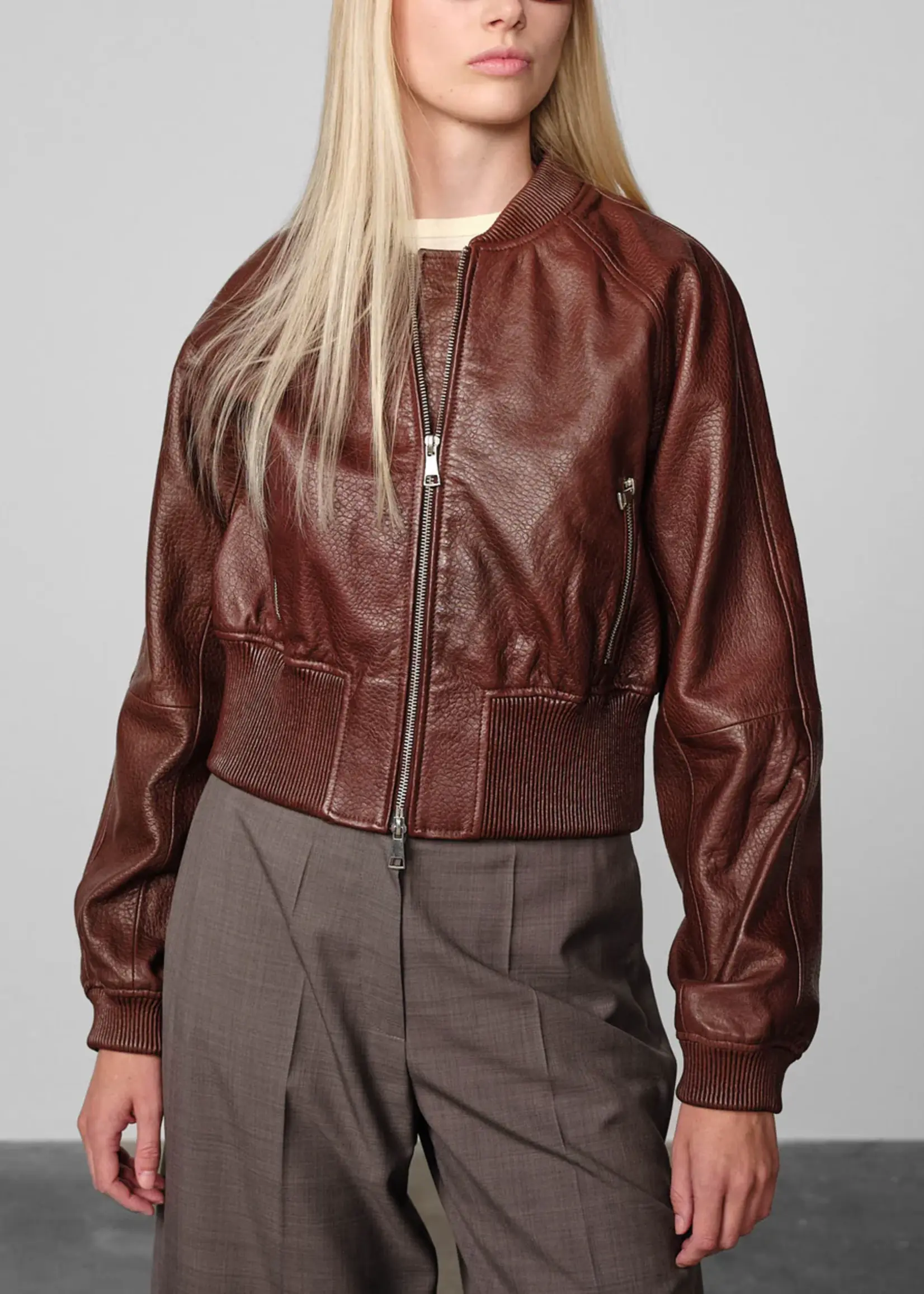Birgitte Herskind Dario Leather Jacket - Brown
