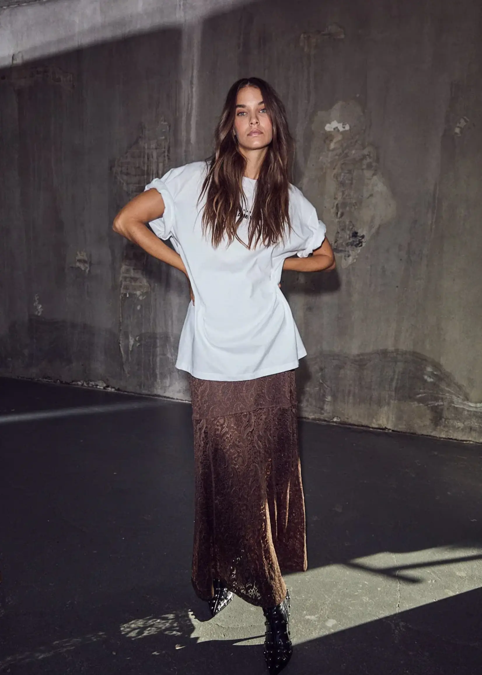 Haute L'Amitié Summer Lace Skirt - Mocca