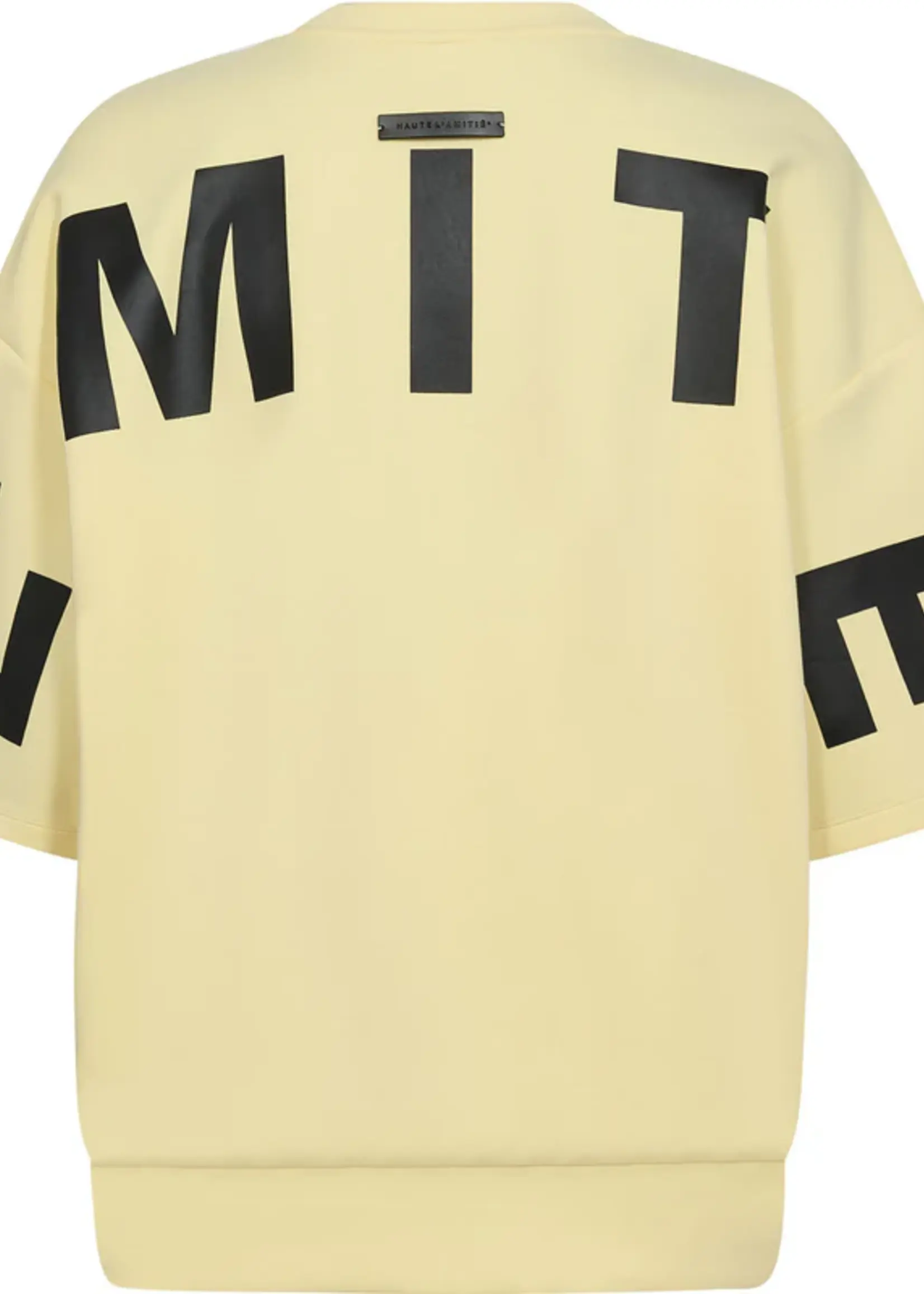 Haute L'Amitié Maxi Split SS Logo Sweat - Pale Yellow