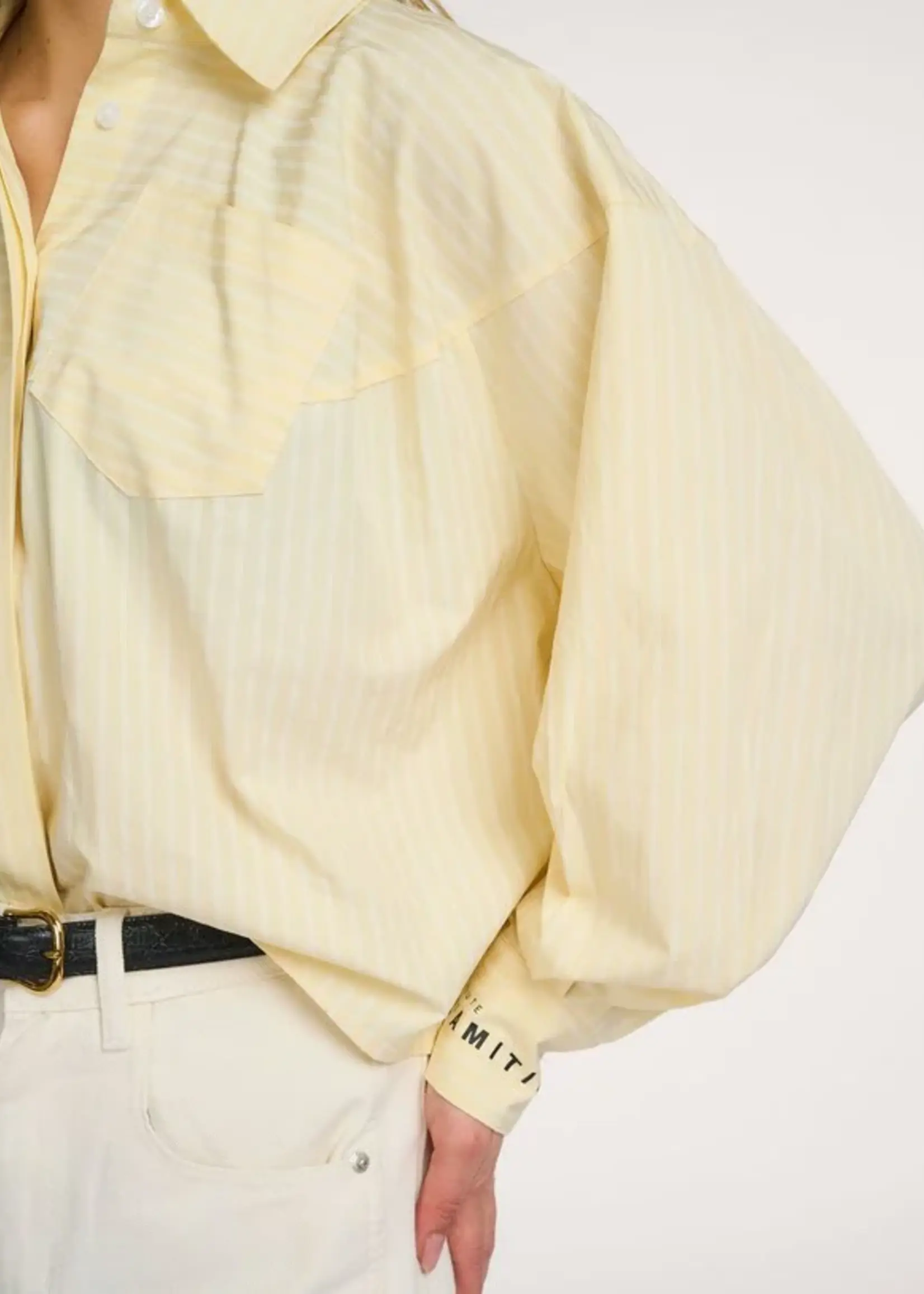 Haute L'Amitié Sophie Yellow Stripe Shirt - Pale Yellow