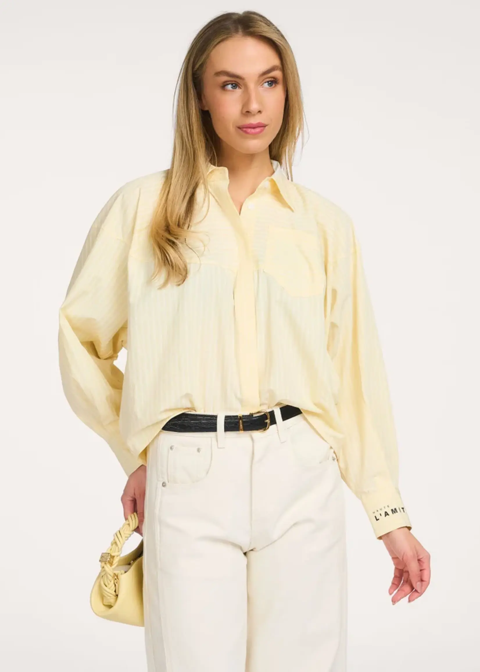 Haute L'Amitié Sophie Yellow Stripe Shirt - Pale Yellow