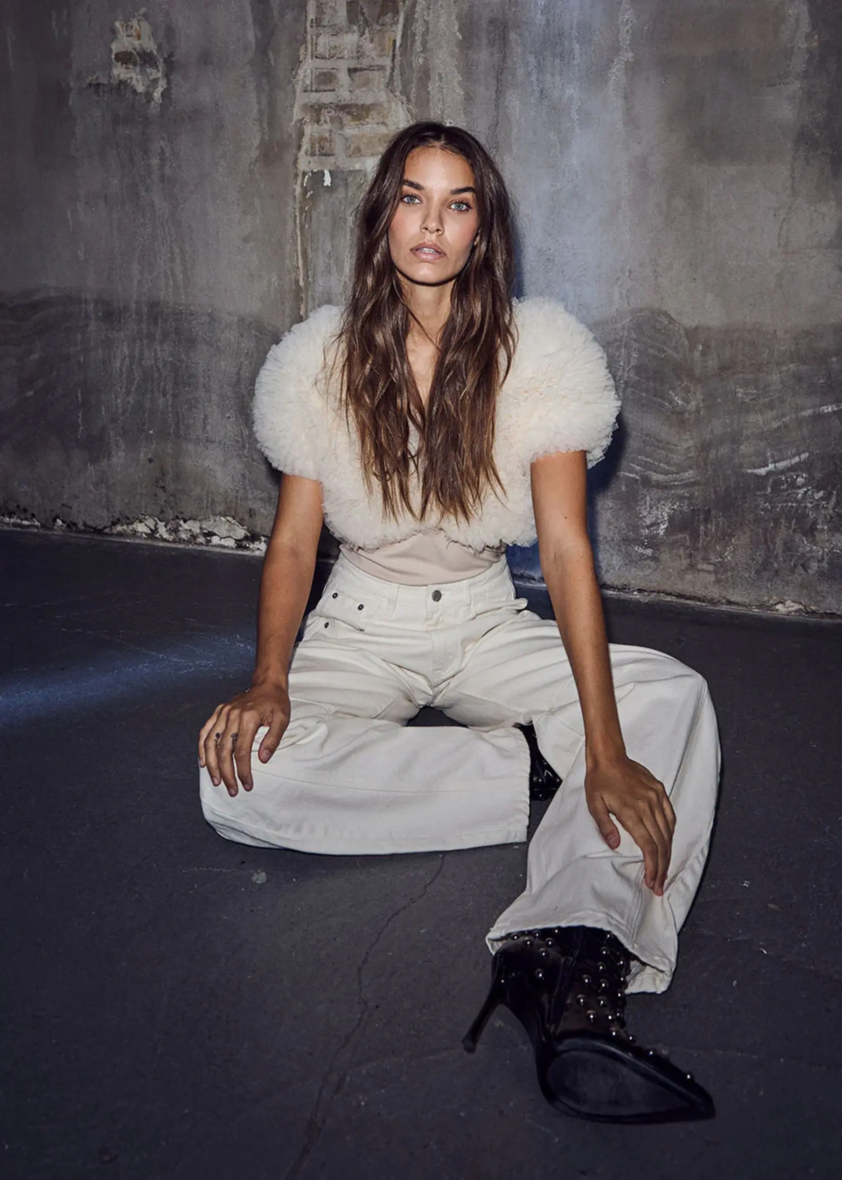 Haute L'Amitié Drew Barrel Panel Jeans - white