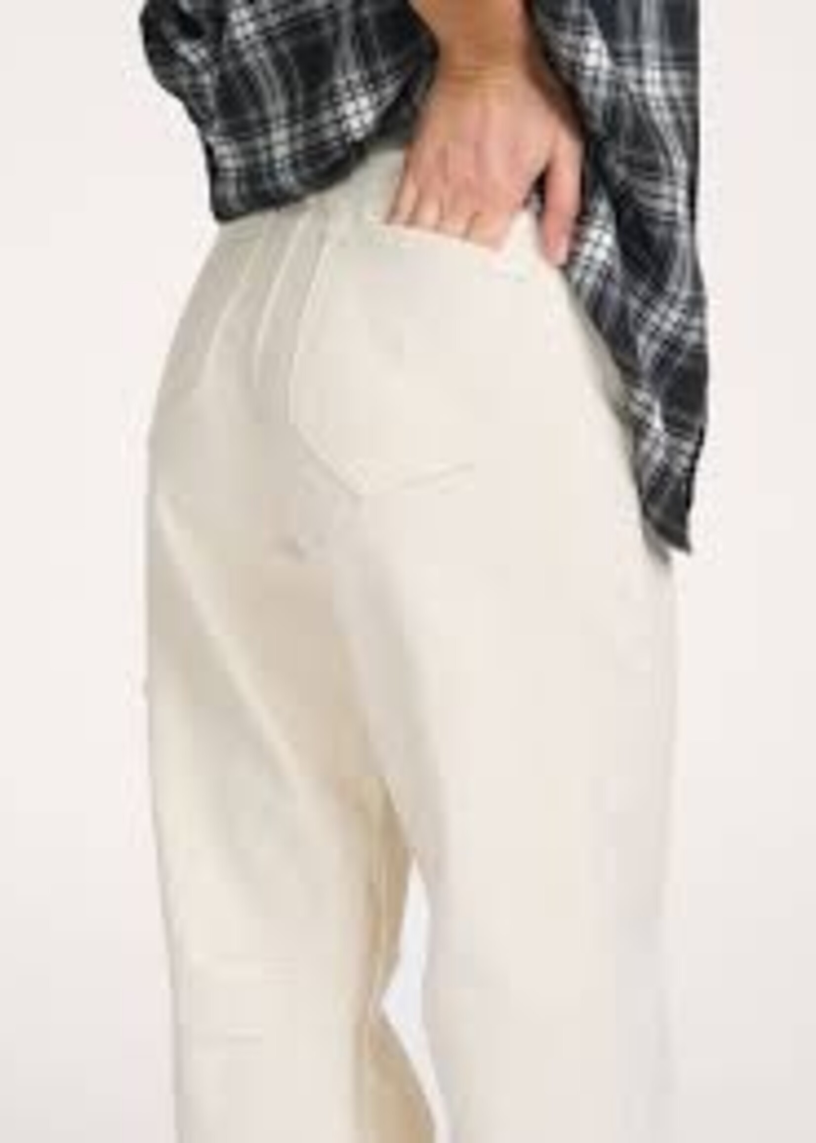 Haute L'Amitié Drew Barrel Panel Jeans - white