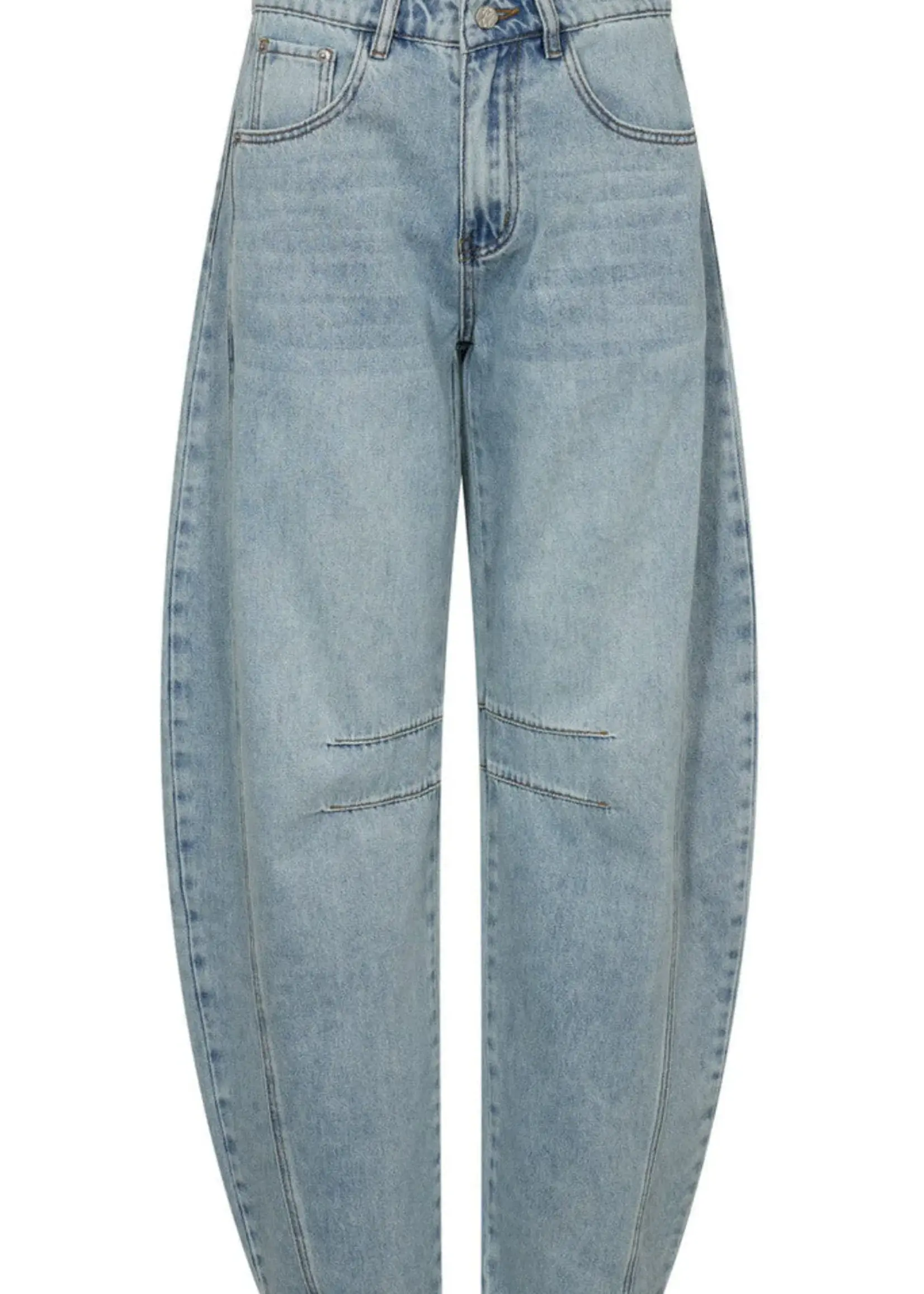 Haute L'Amitié Drew Barrel Panel Jeans -Bleached Denim