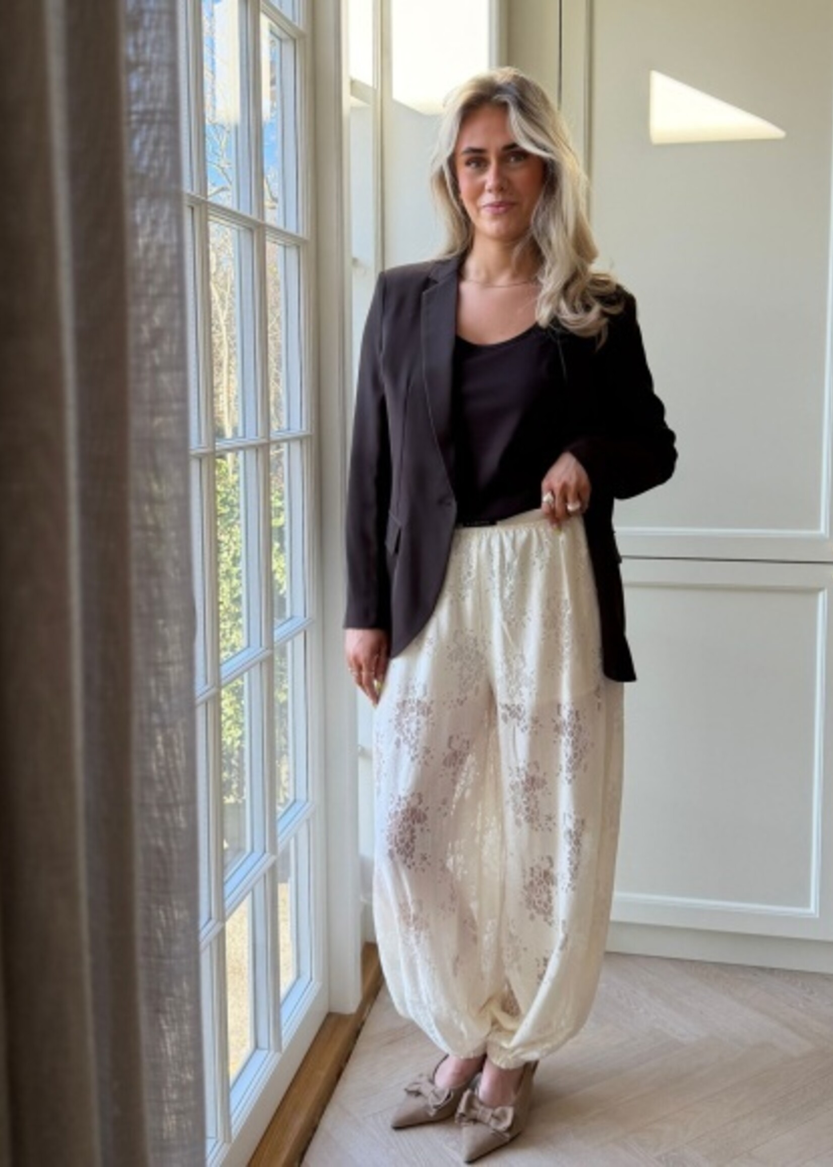 Haute L'Amitié Bella Lace Harem Pant - Off - White