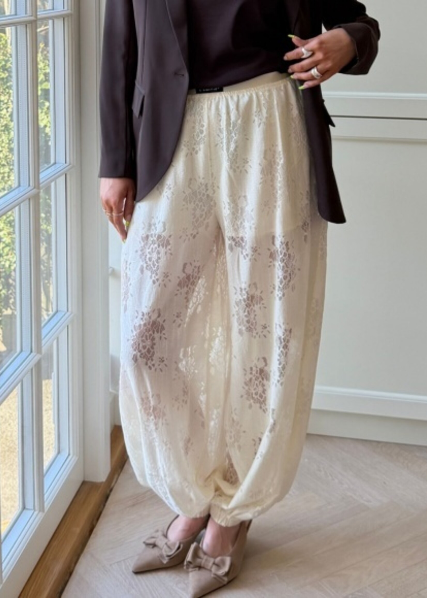 Haute L'Amitié Bella Lace Harem Pant - Off - White