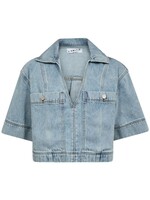 Haute L'Amitié Drew Denim Top - Bleached Denim