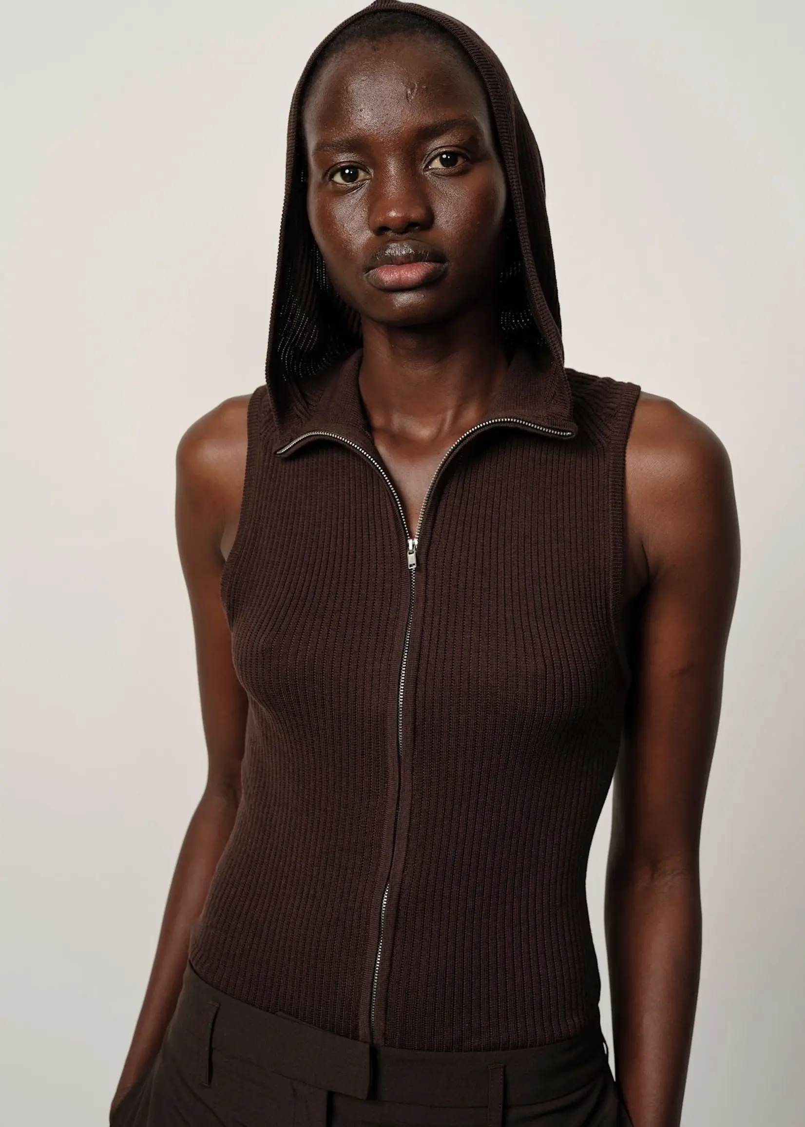 Birgitte Herskind Clothilde Knit Hooded Bodystocking - Coffee