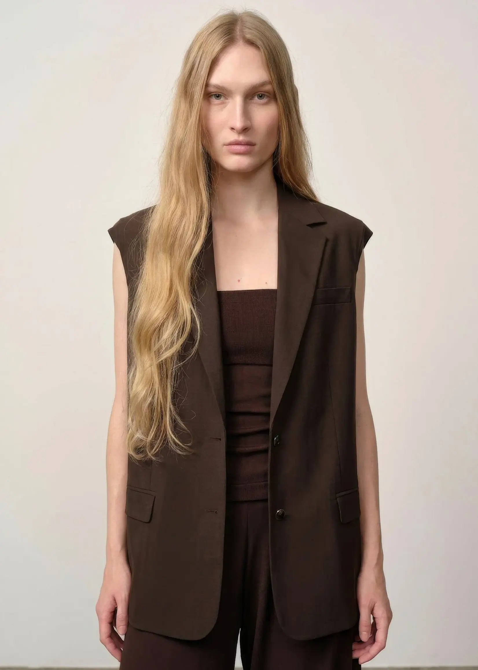 Birgitte Herskind Cohen Sleeveless Blazer - Coffee Brown