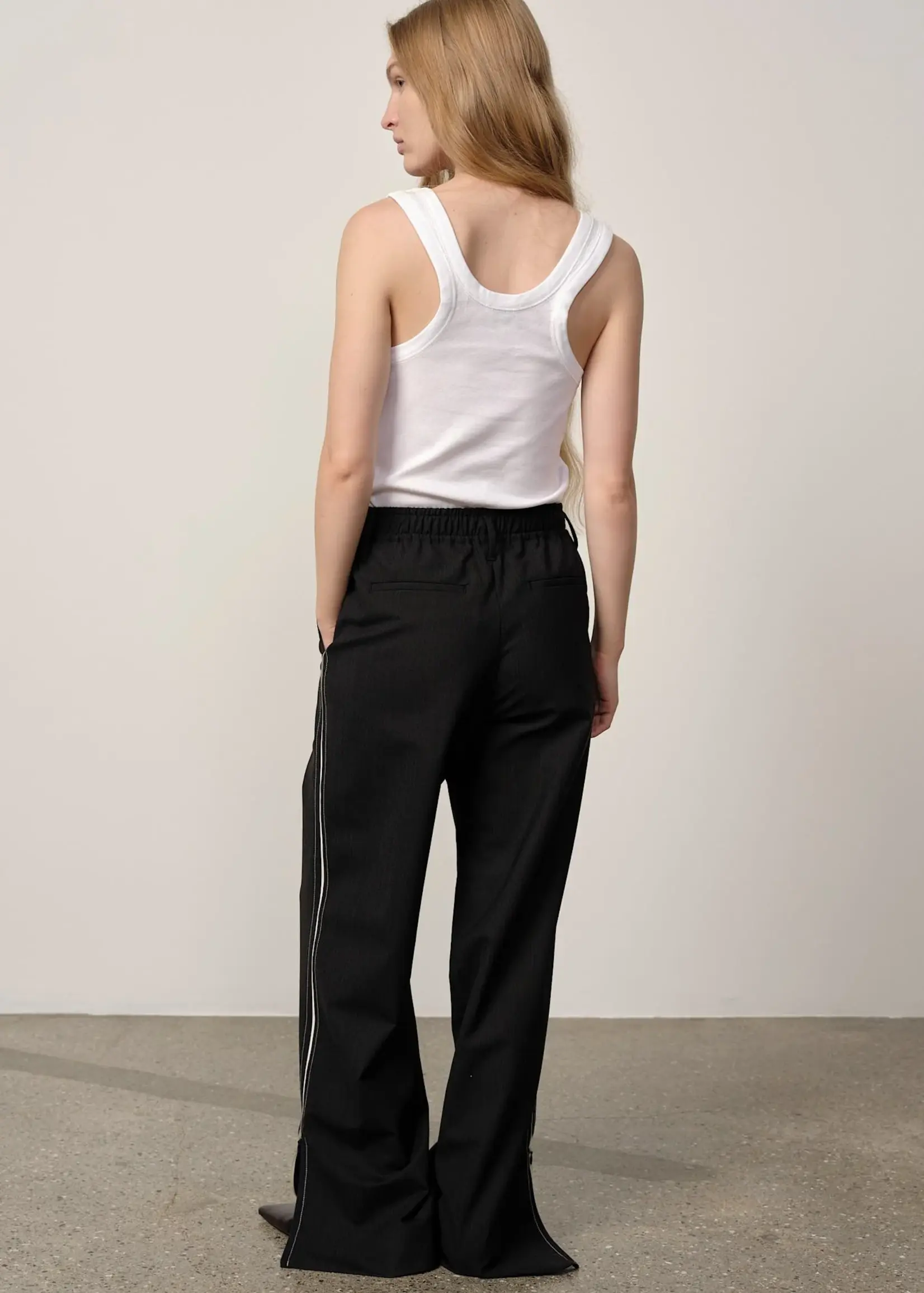 Birgitte Herskind Davi Mid Waist Pants - Grey Pinstripe