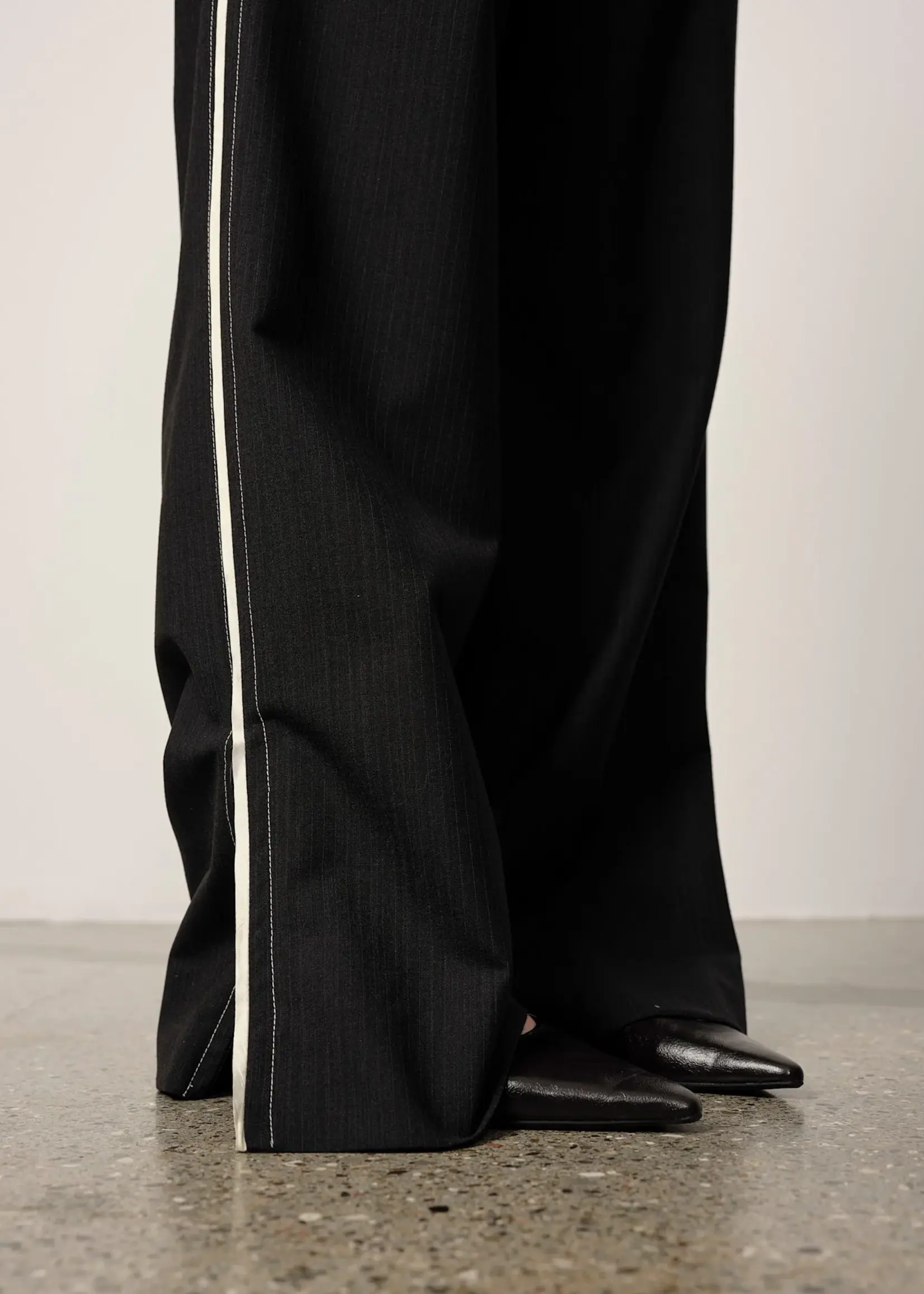Birgitte Herskind Davi Mid Waist Pants - Grey Pinstripe