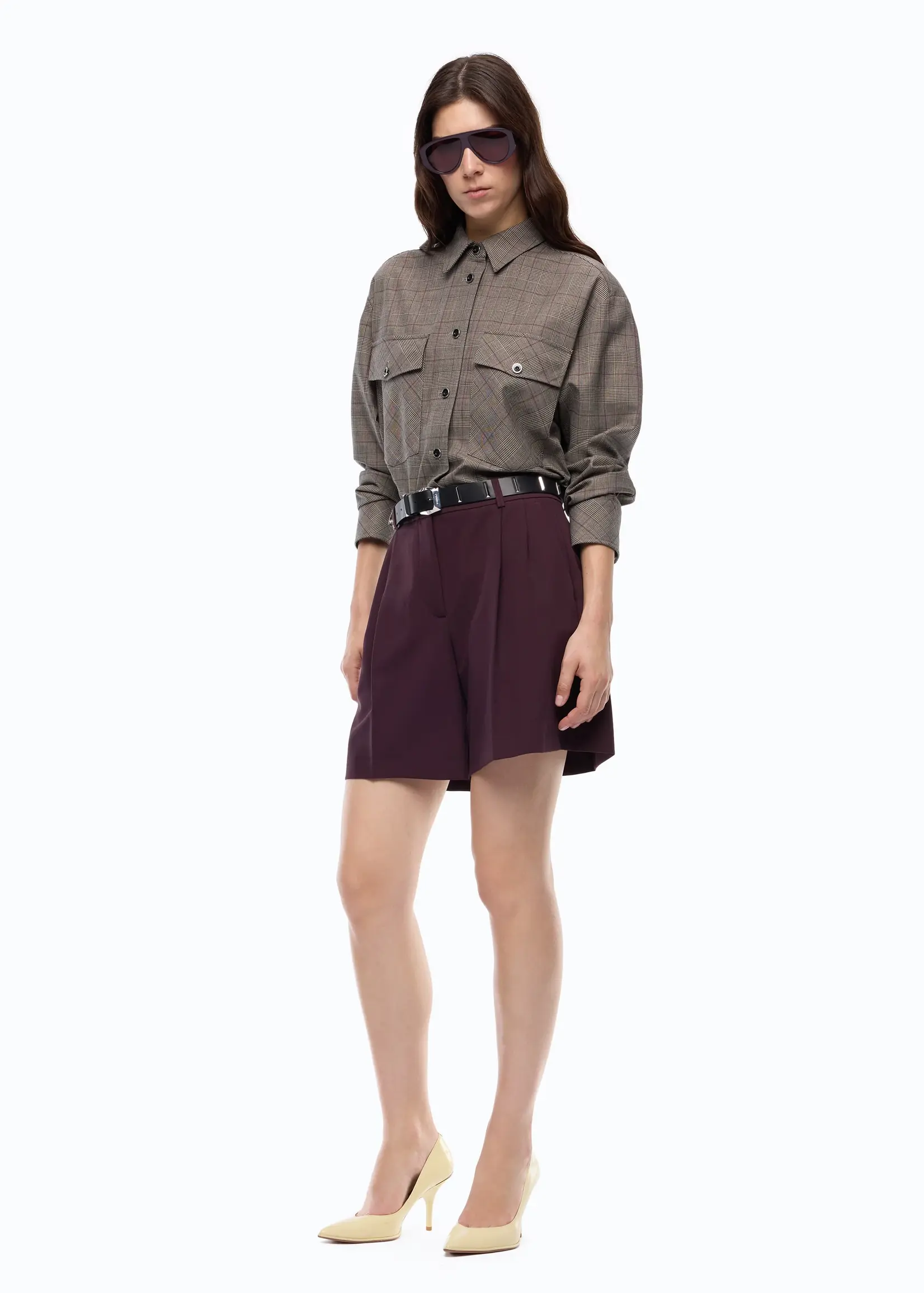 Pinko Shetana fluido short - Bordeaux scuro