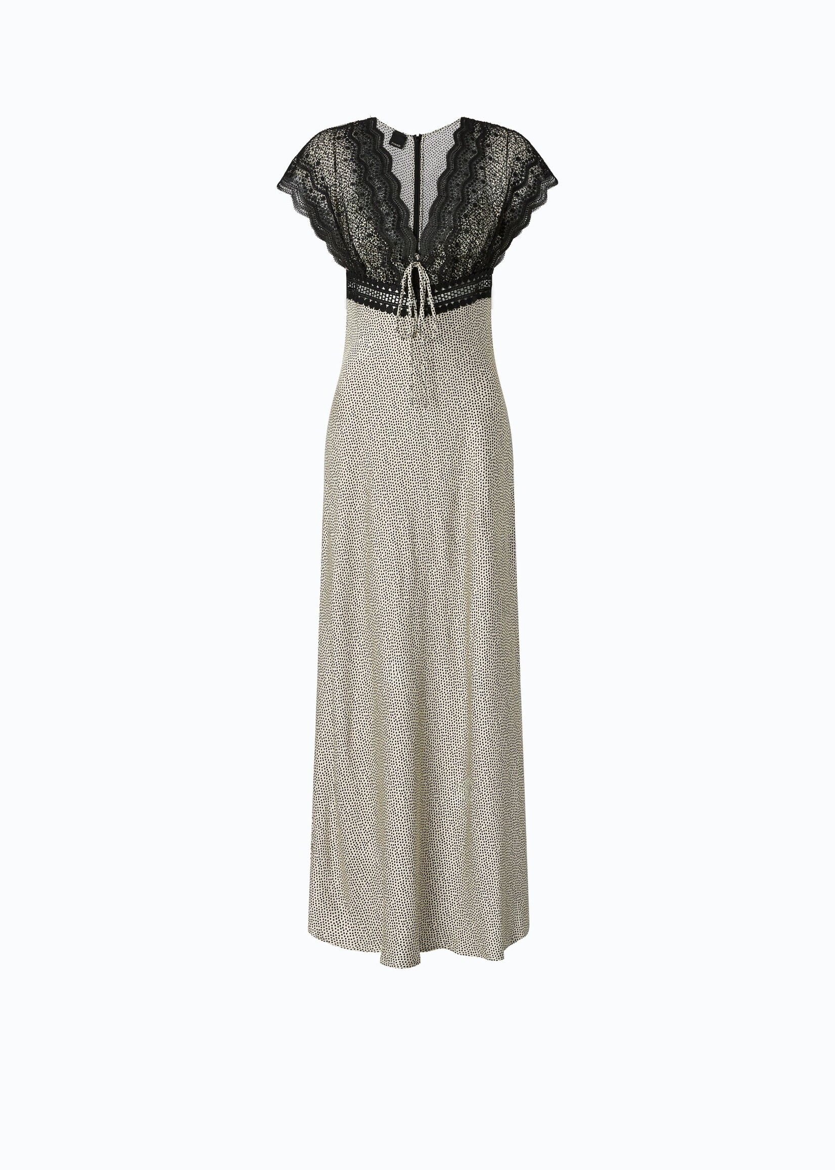 Pinko Aspasia satin stampa dress - Ecru/black