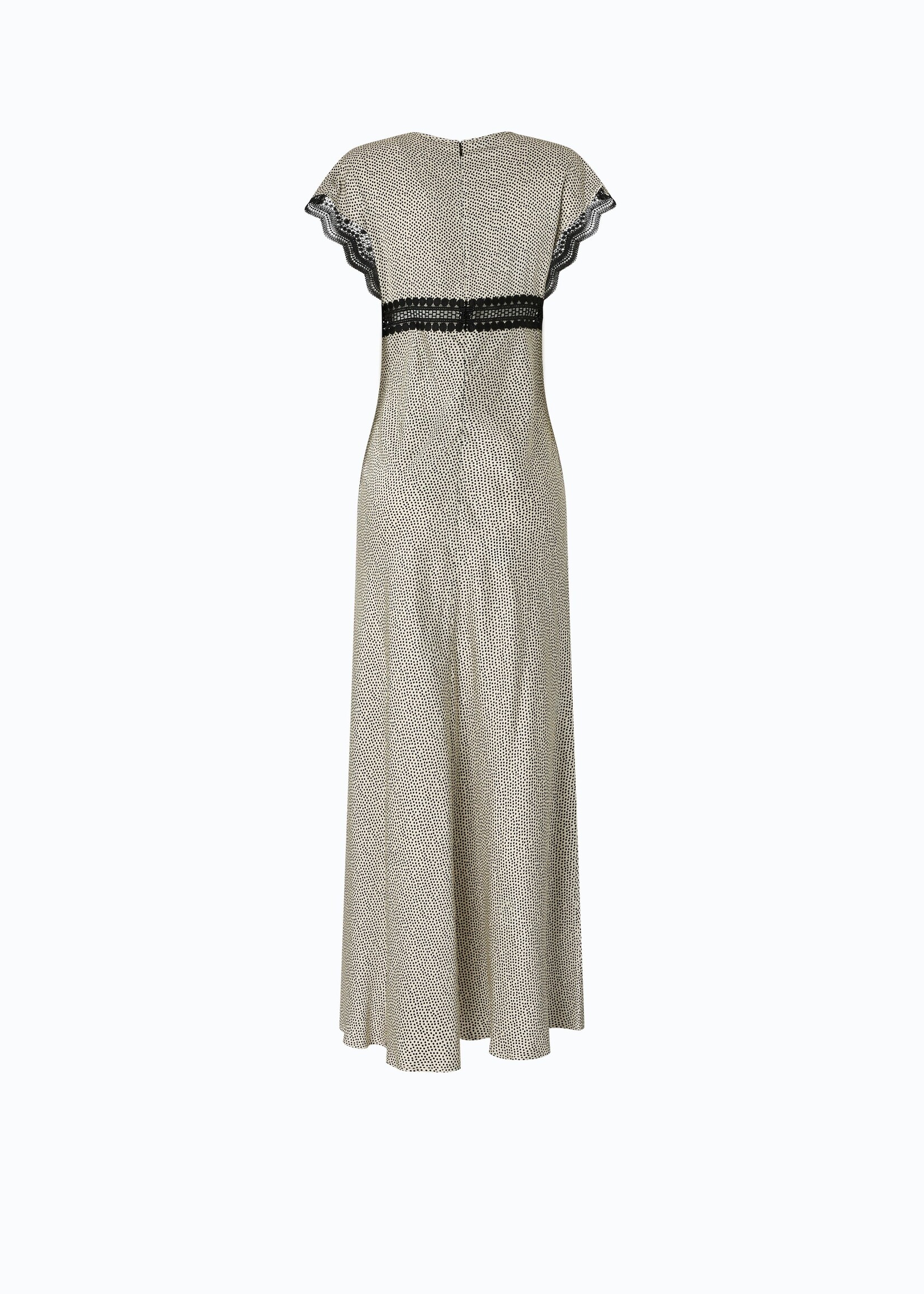 Pinko Aspasia satin stampa dress - Ecru/black