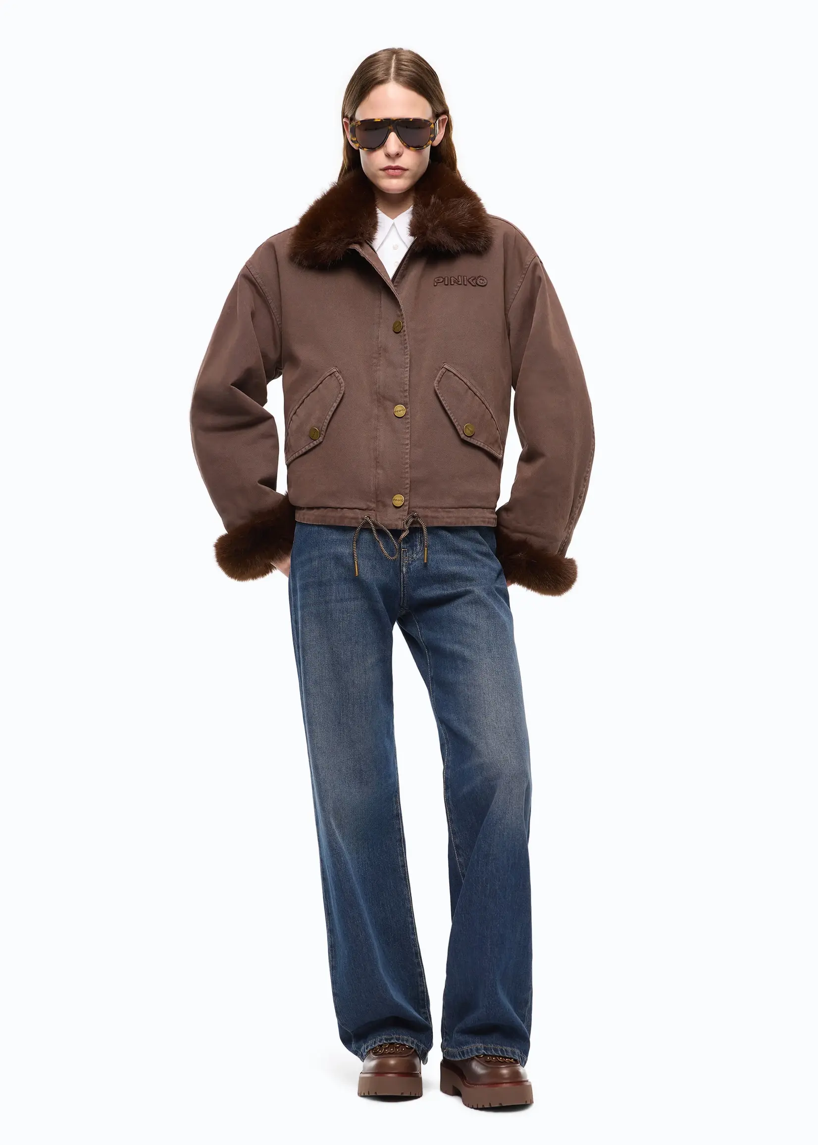 Pinko Garlate Giubbino jacket - Brown coffee
