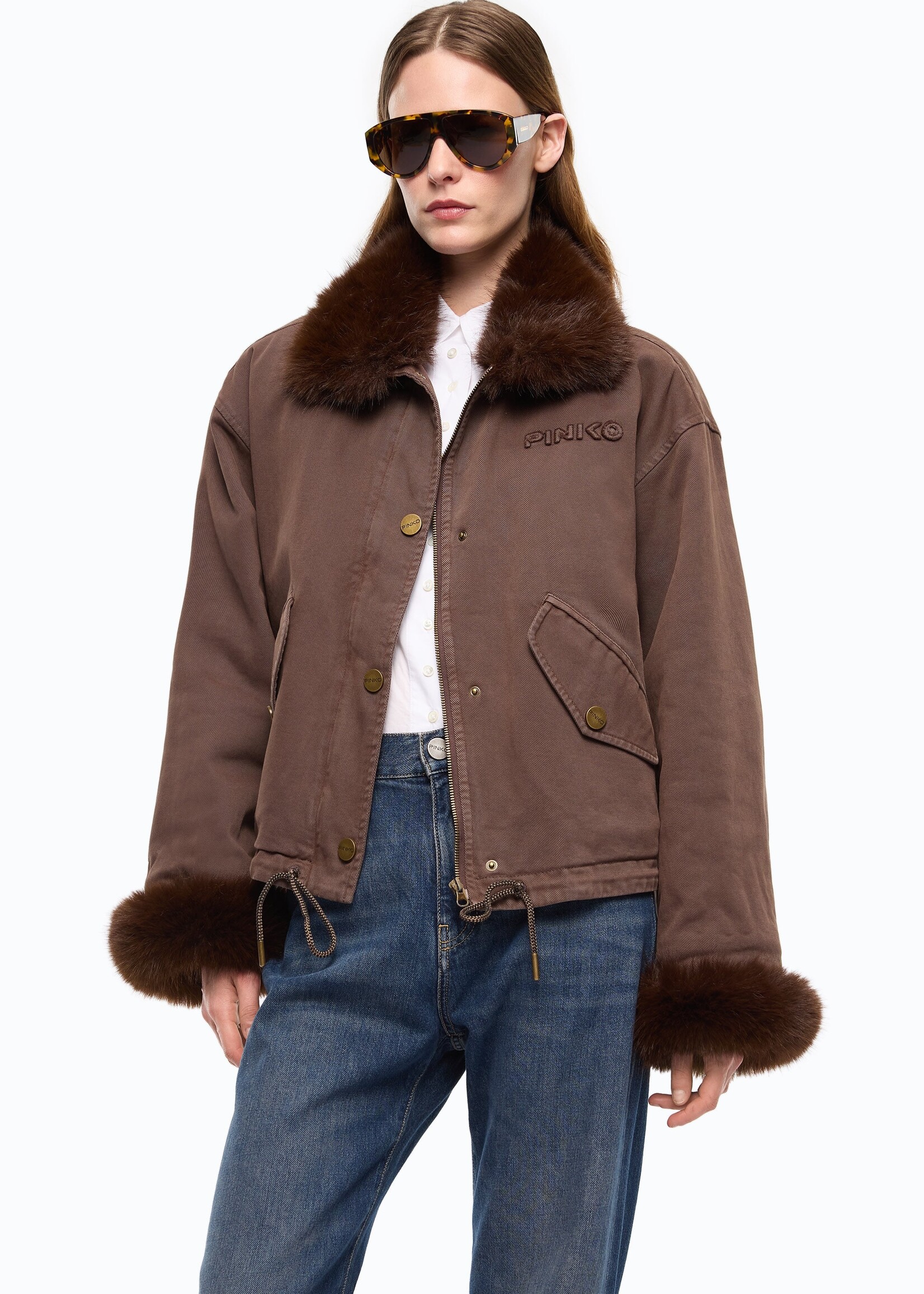 Pinko Garlate Giubbino jacket - Brown coffee