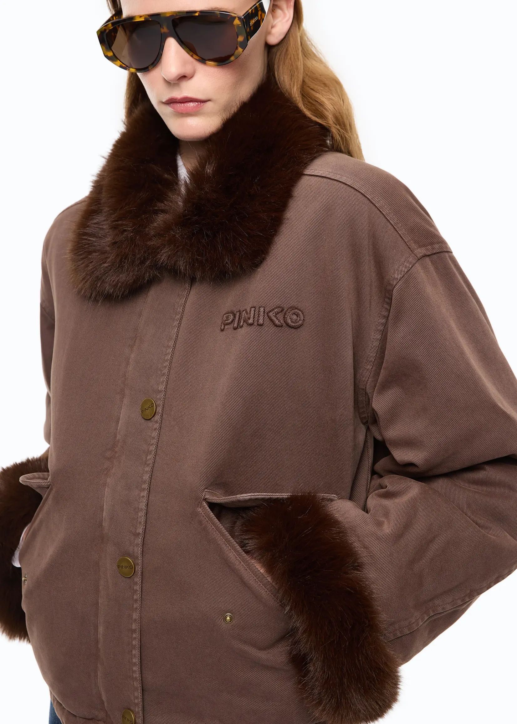 Pinko Garlate Giubbino jacket - Brown coffee