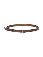 Rabens Saloner Delara Laether Slim Square Belt - Dark Brown